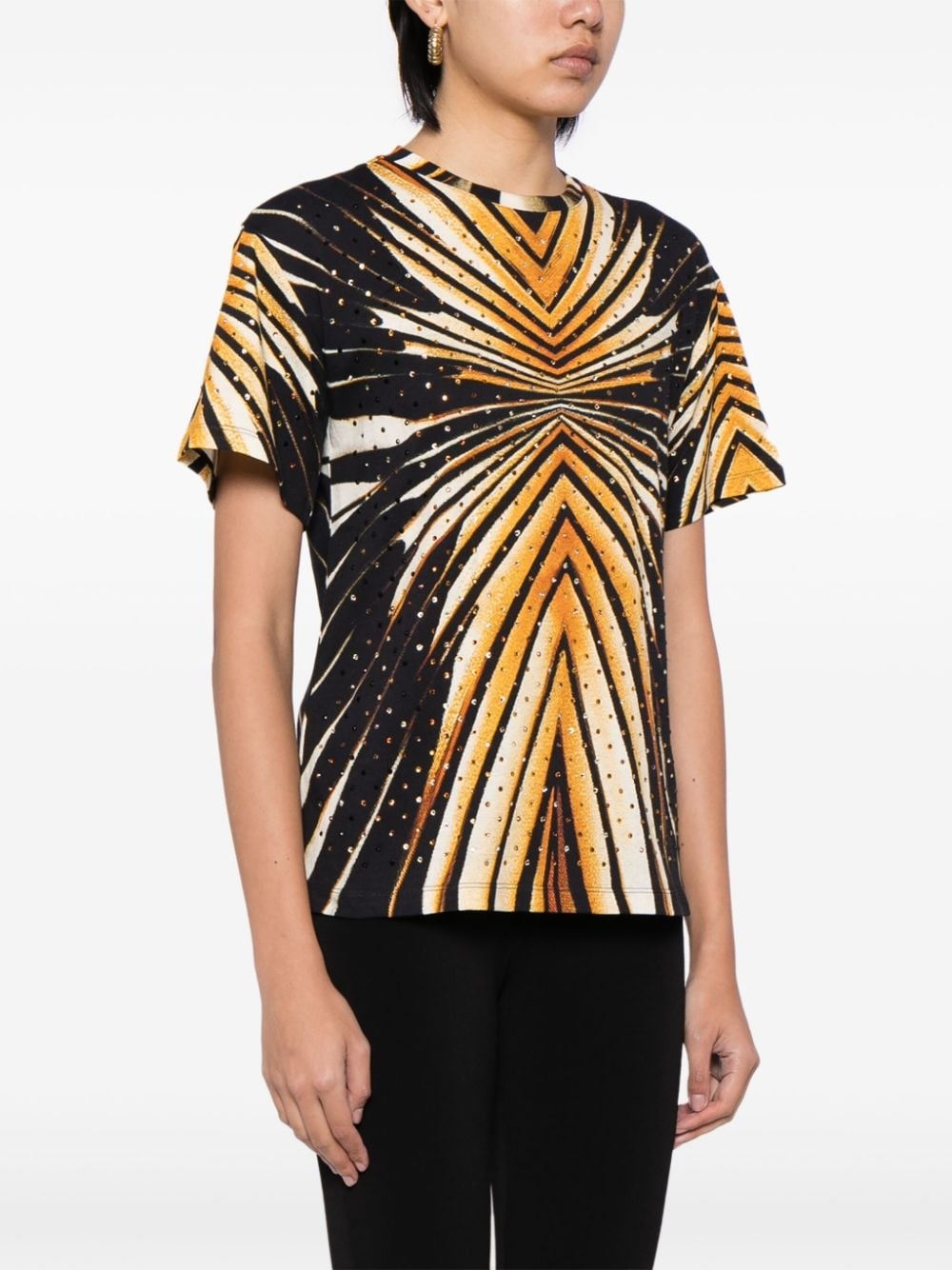 geometric-print crystal-embellished T-shirt - 3