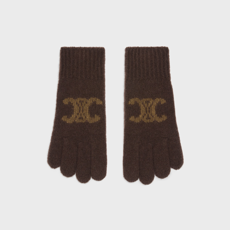 gloves in monogram wool, cashmere and silk 1