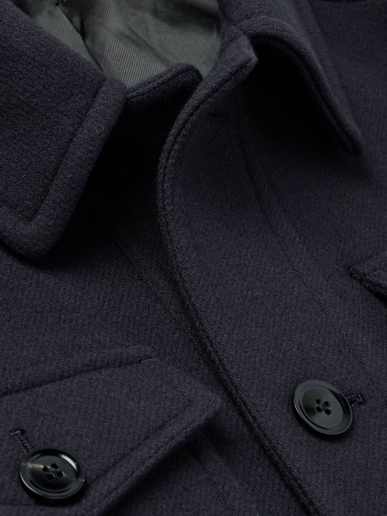 Virgin Wool Overshirt Navy - 5