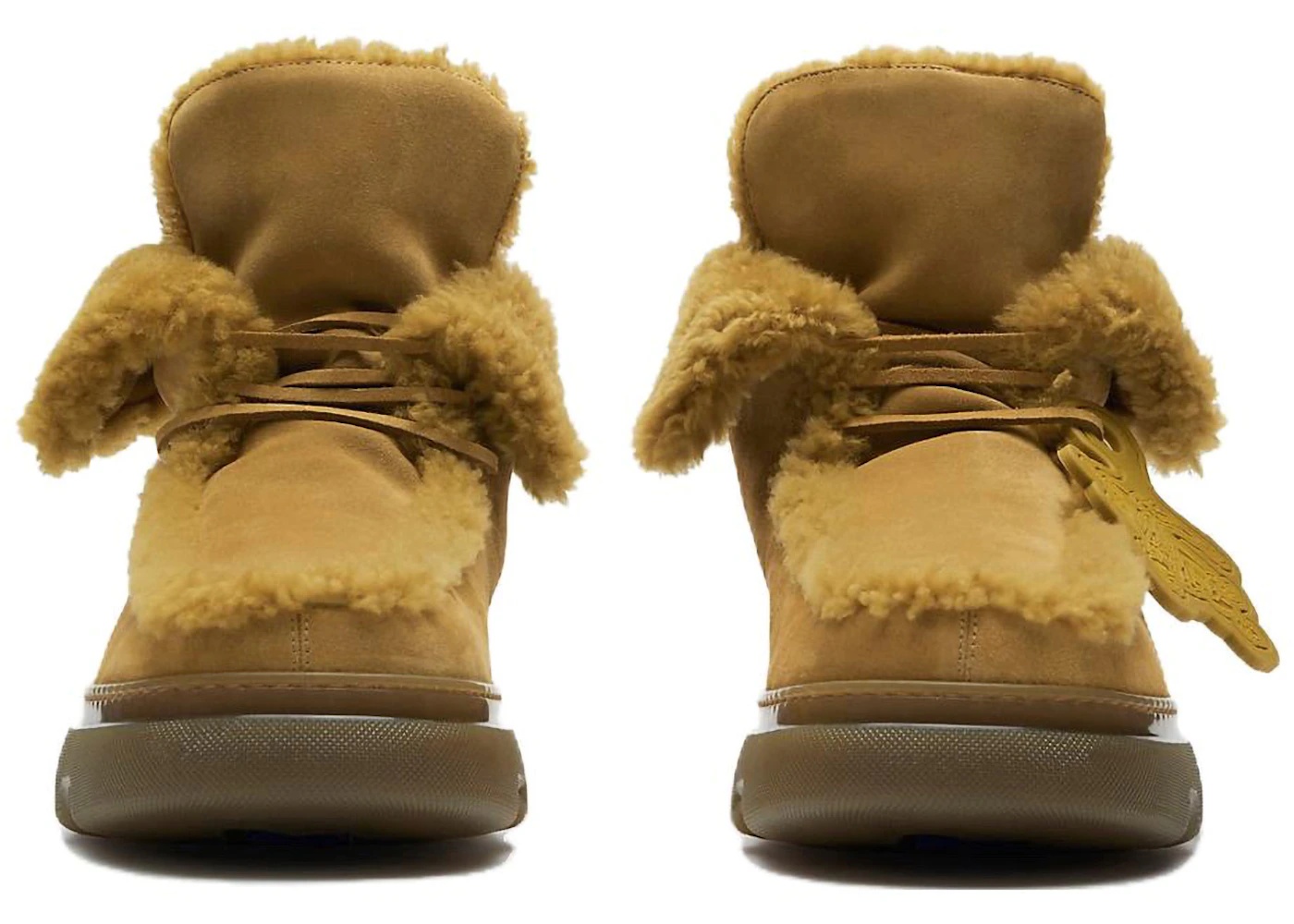 Burberry Shearling Embellished Suede Creeper Boot Yellow - 2