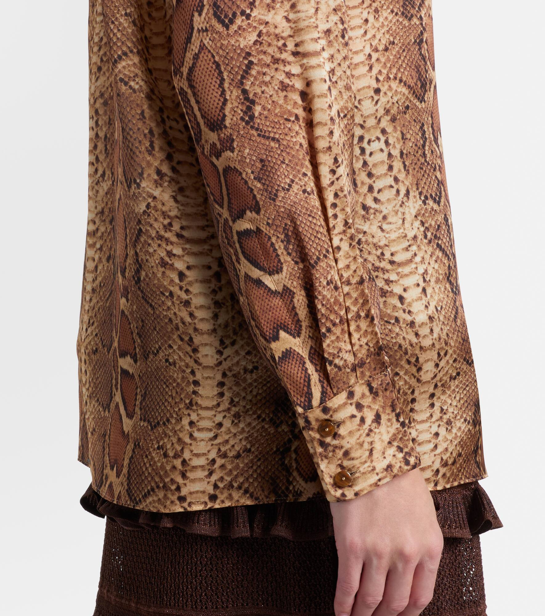 Hypnotic snake-print silk shirt - 5