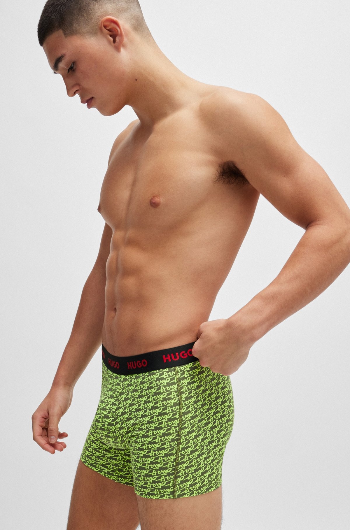 THREE-PACK OF STRETCH-COTTON BOXER BRIEFS WITH LOGO WAISTBANDS - 5