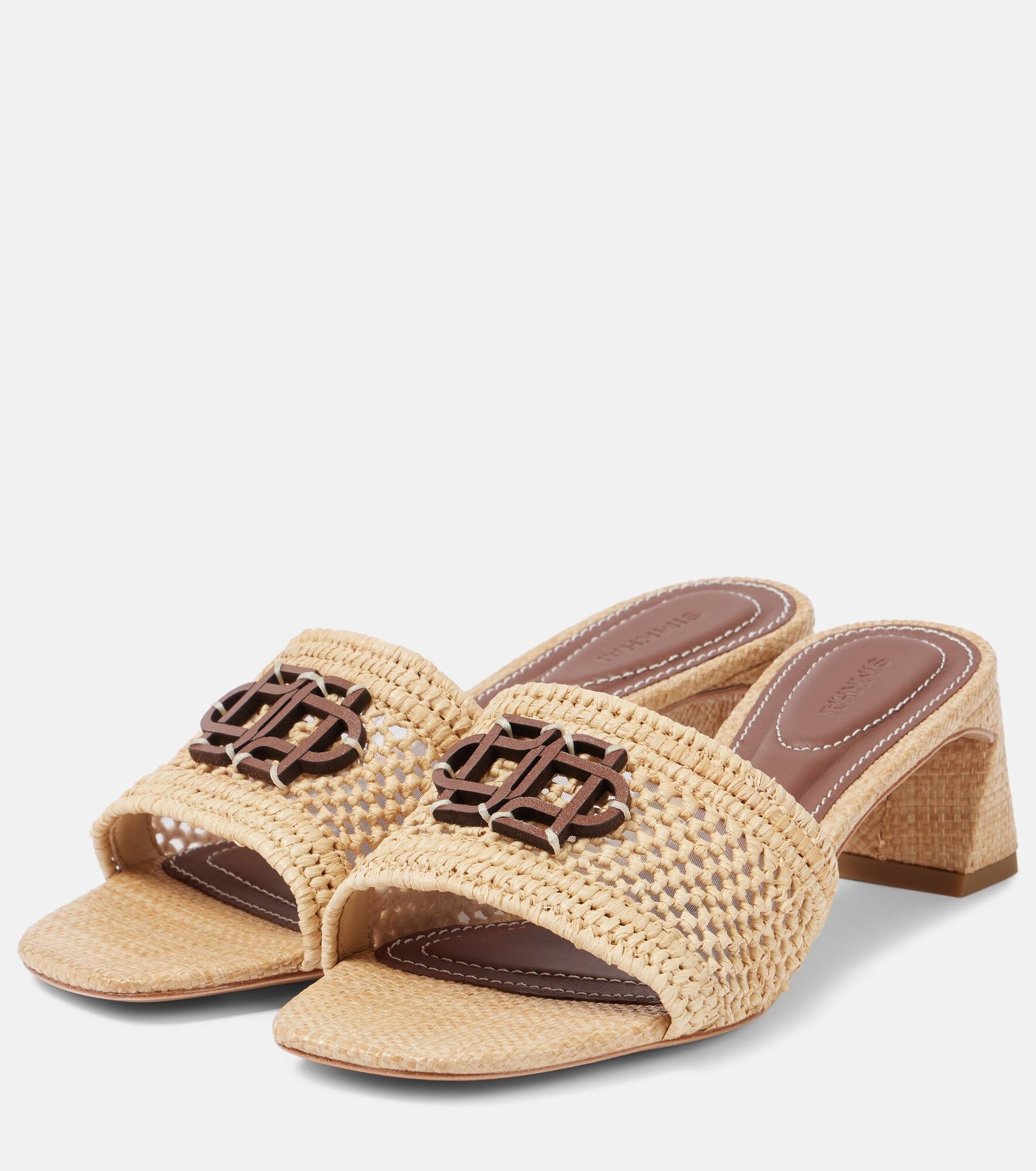 Sydney raffia mules - 4