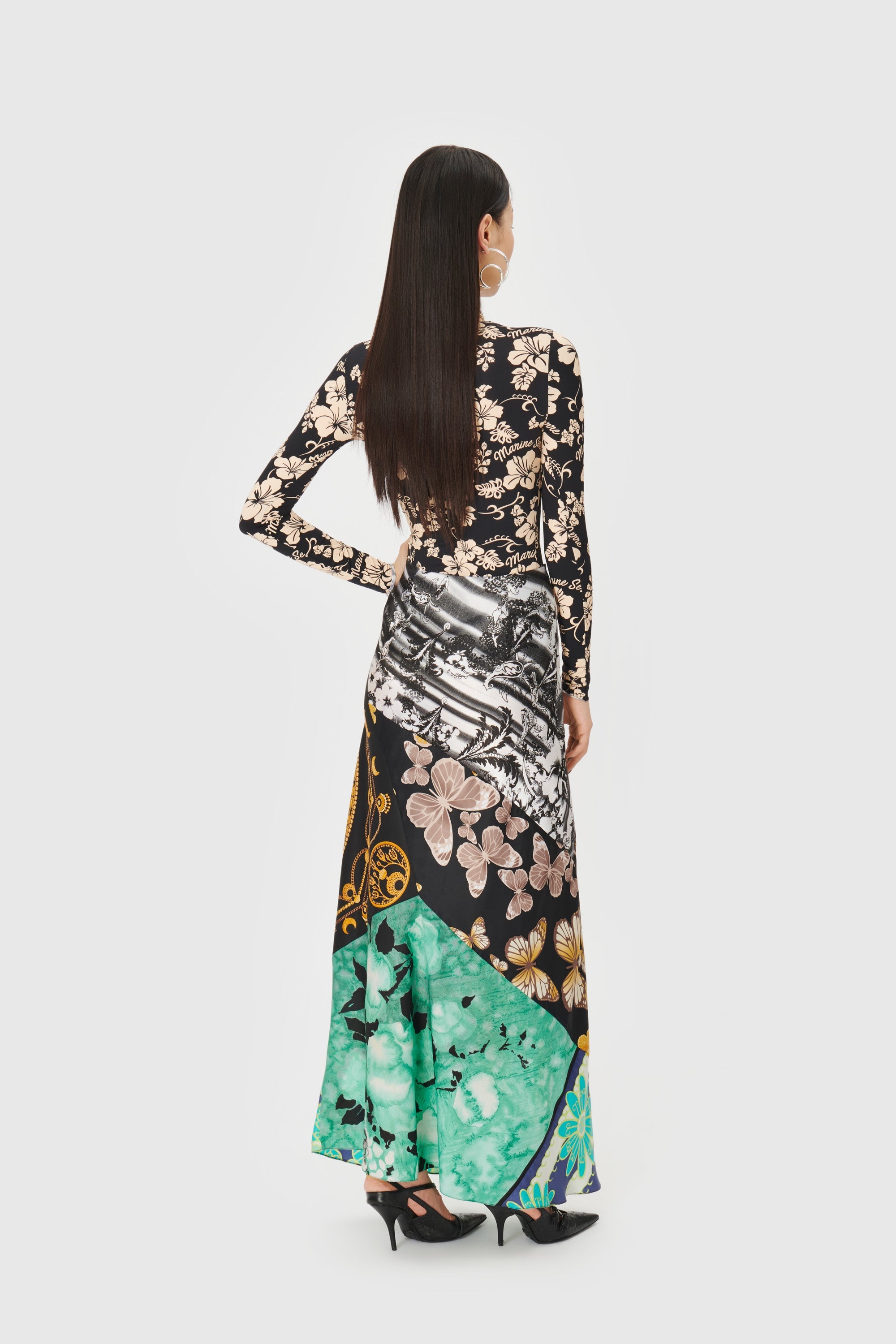 Regenerated Silk Scarves Midi Skirt - 2