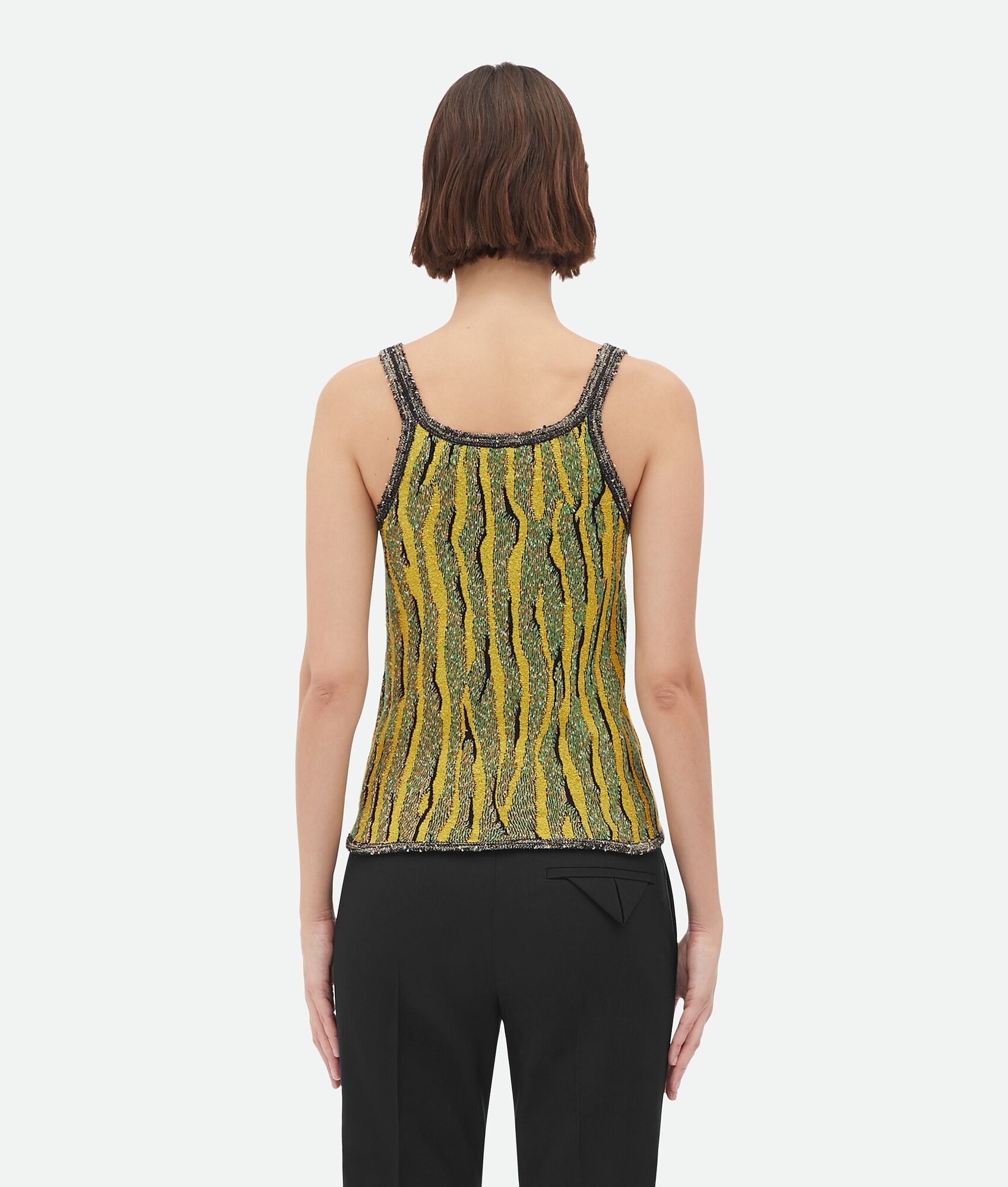 Slim Fit Viscose Jacquard Tank Top - 3