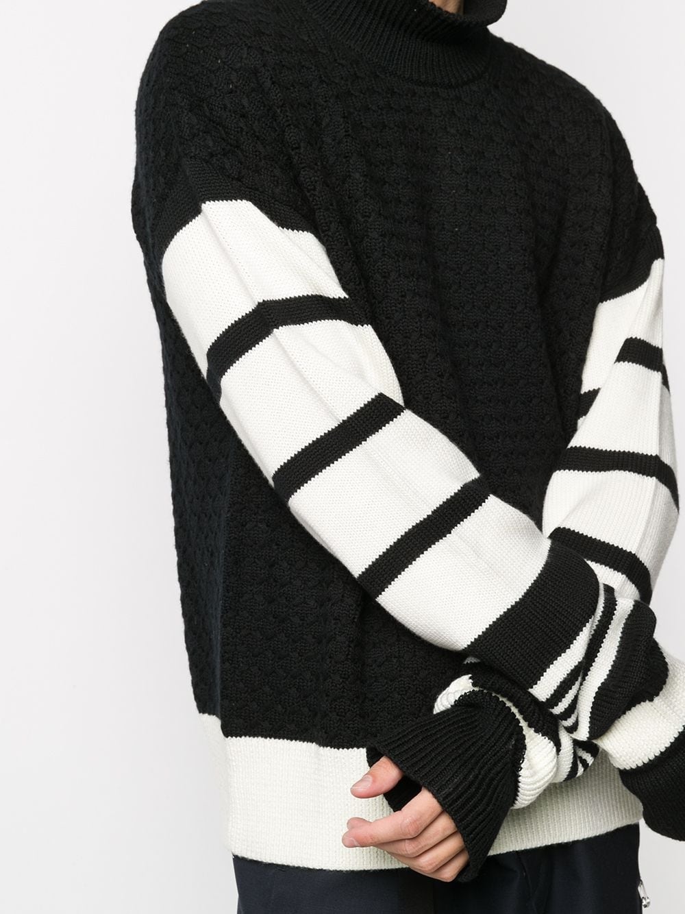 striped-sleeve jumper - 5