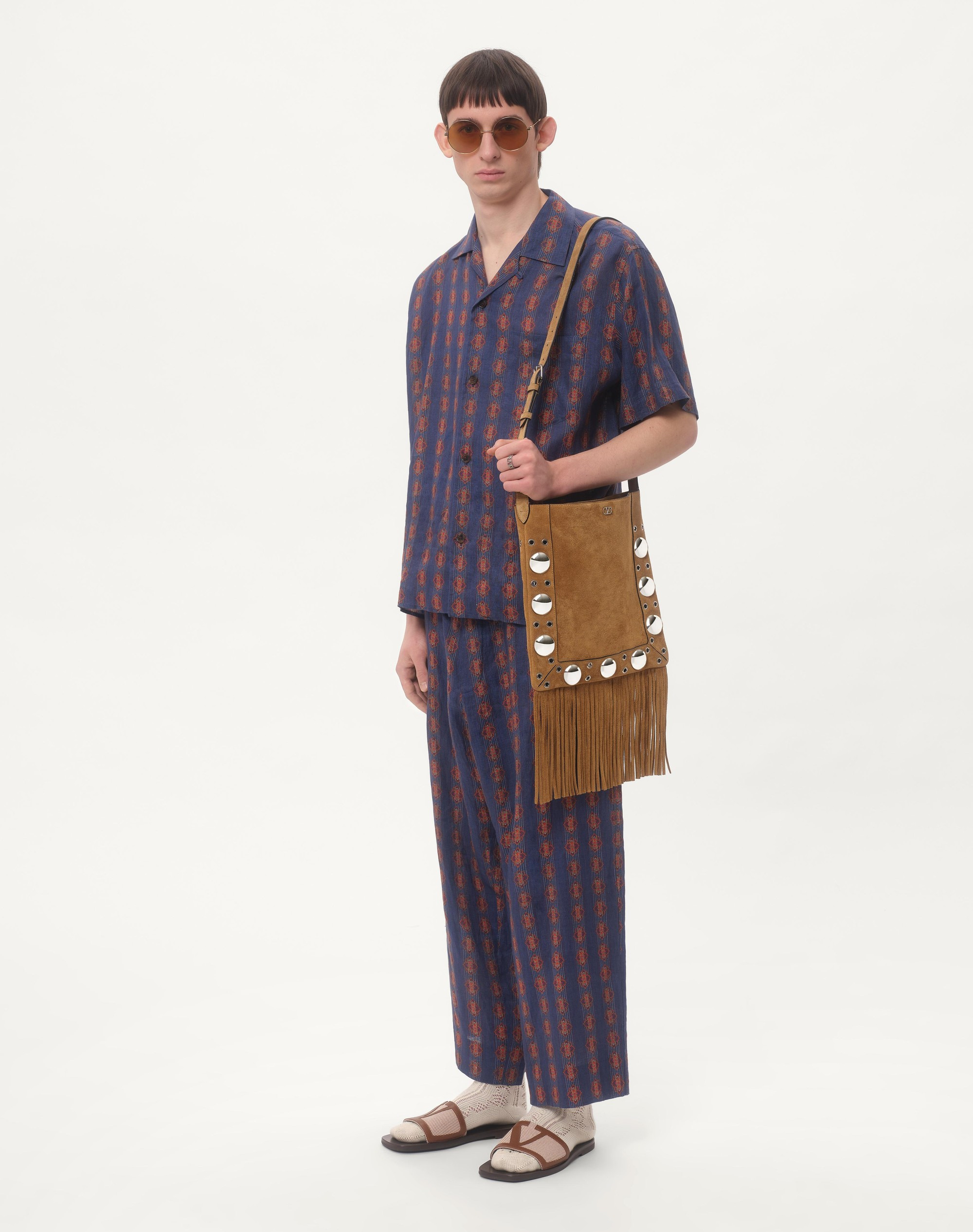 LINEN PAJAMA PANTS WITH VOYAGE IMAGINAIRE PRINT - 2
