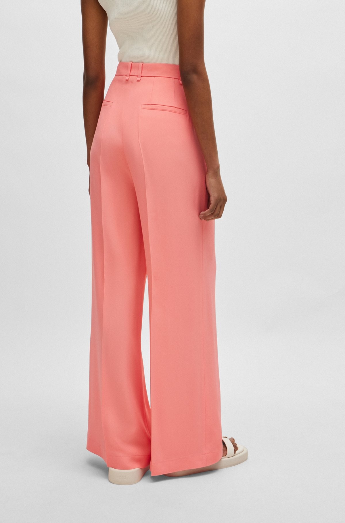 HIGH-WAISTED RELAXED-FIT TROUSERS WITH WIDE LEG - 4