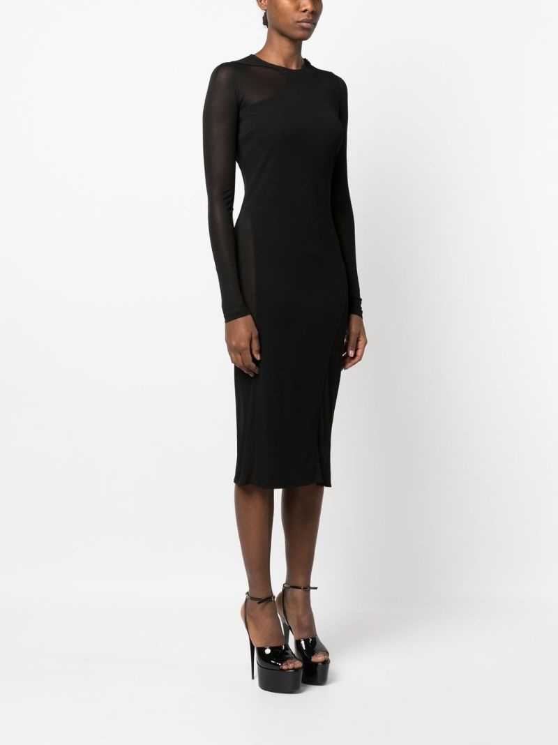 semi-sheer panelled midi dress - 3