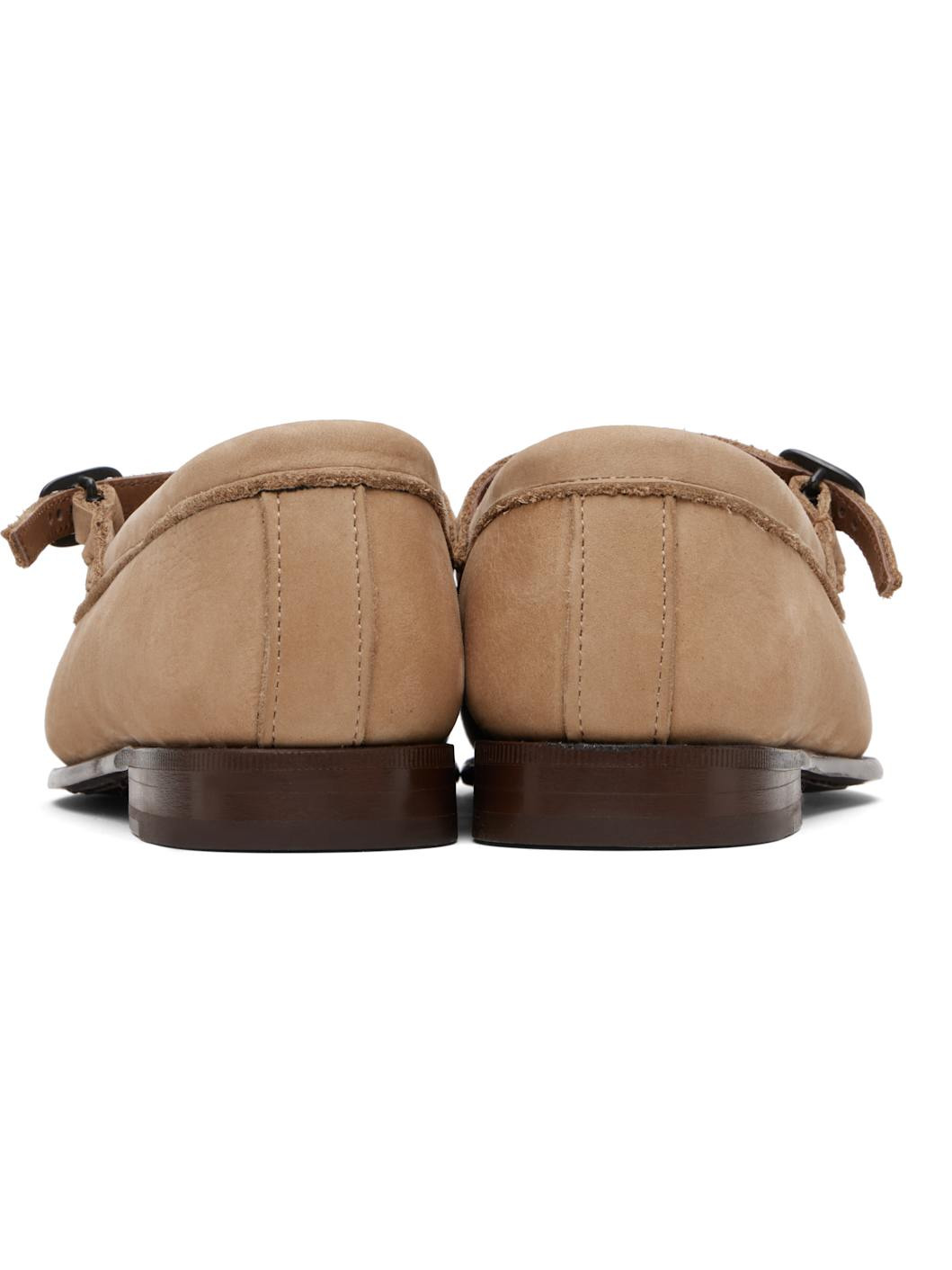 Beige Roses Nubuck Flats - 2