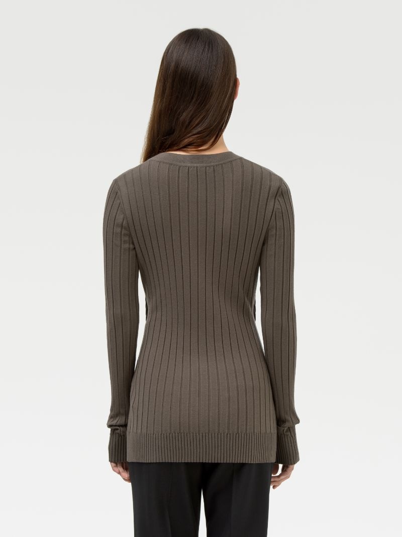 CUT OUT KNIT CARDIGAN - 6