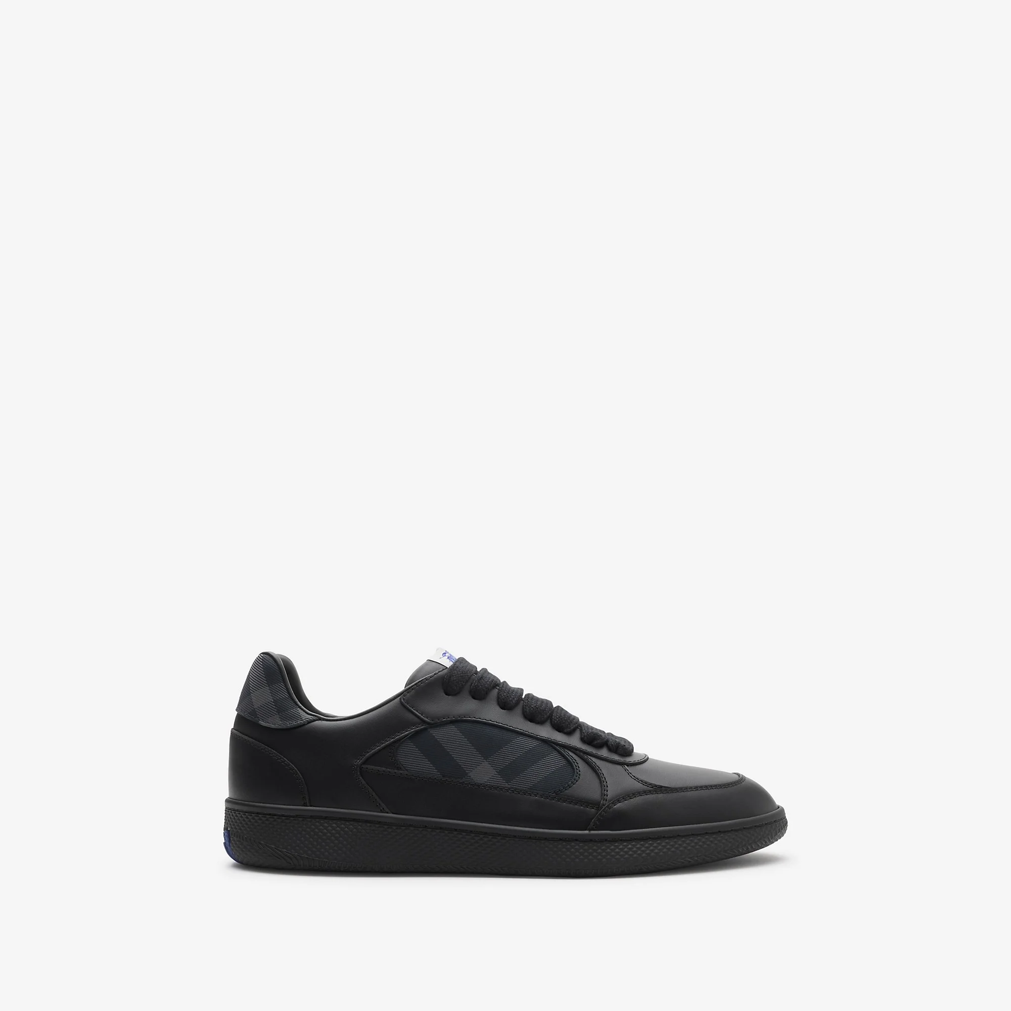 Leather and Check Terrace Sneakers - 1