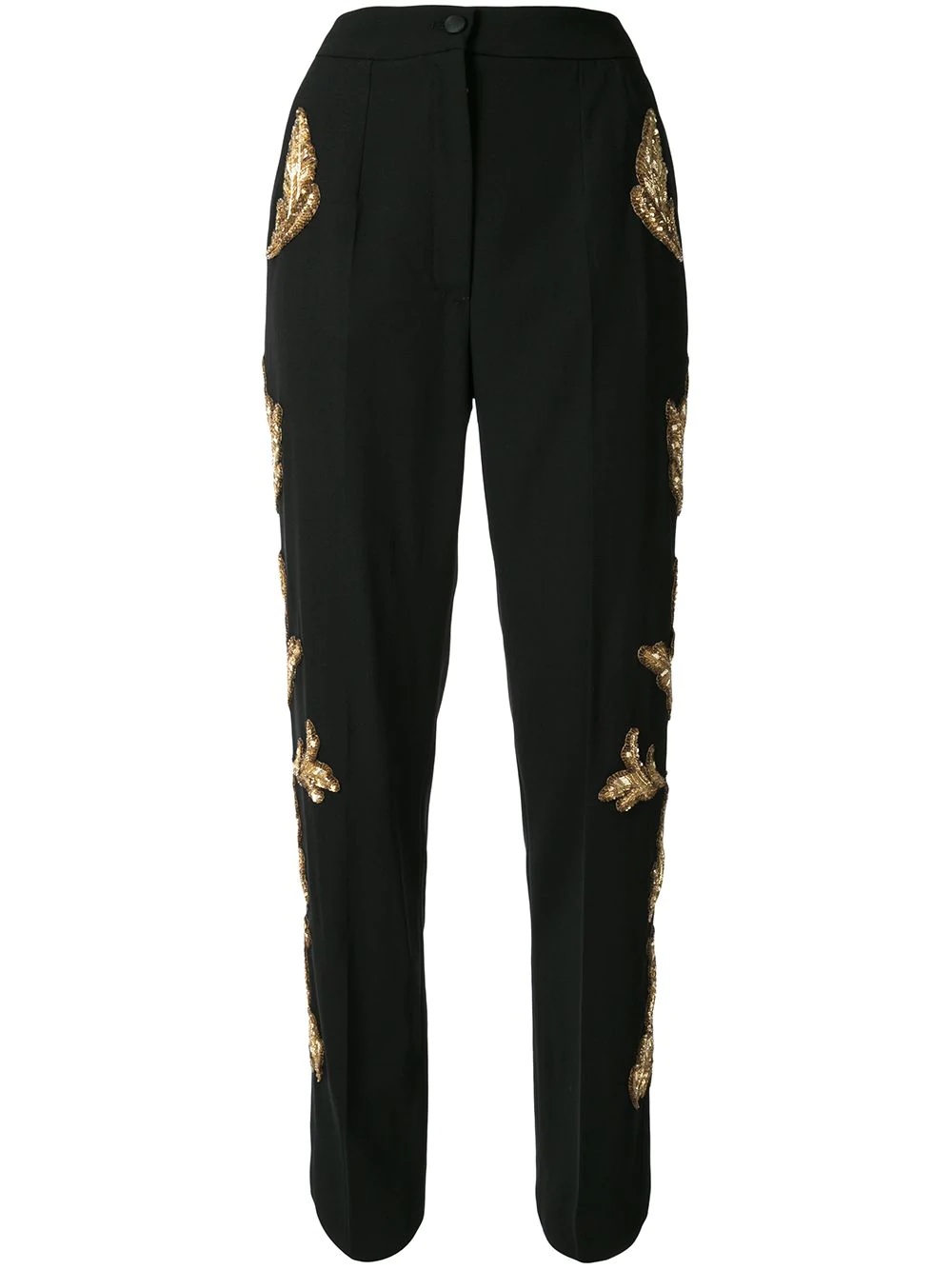 sequin-embellished high-waisted trousers - 1