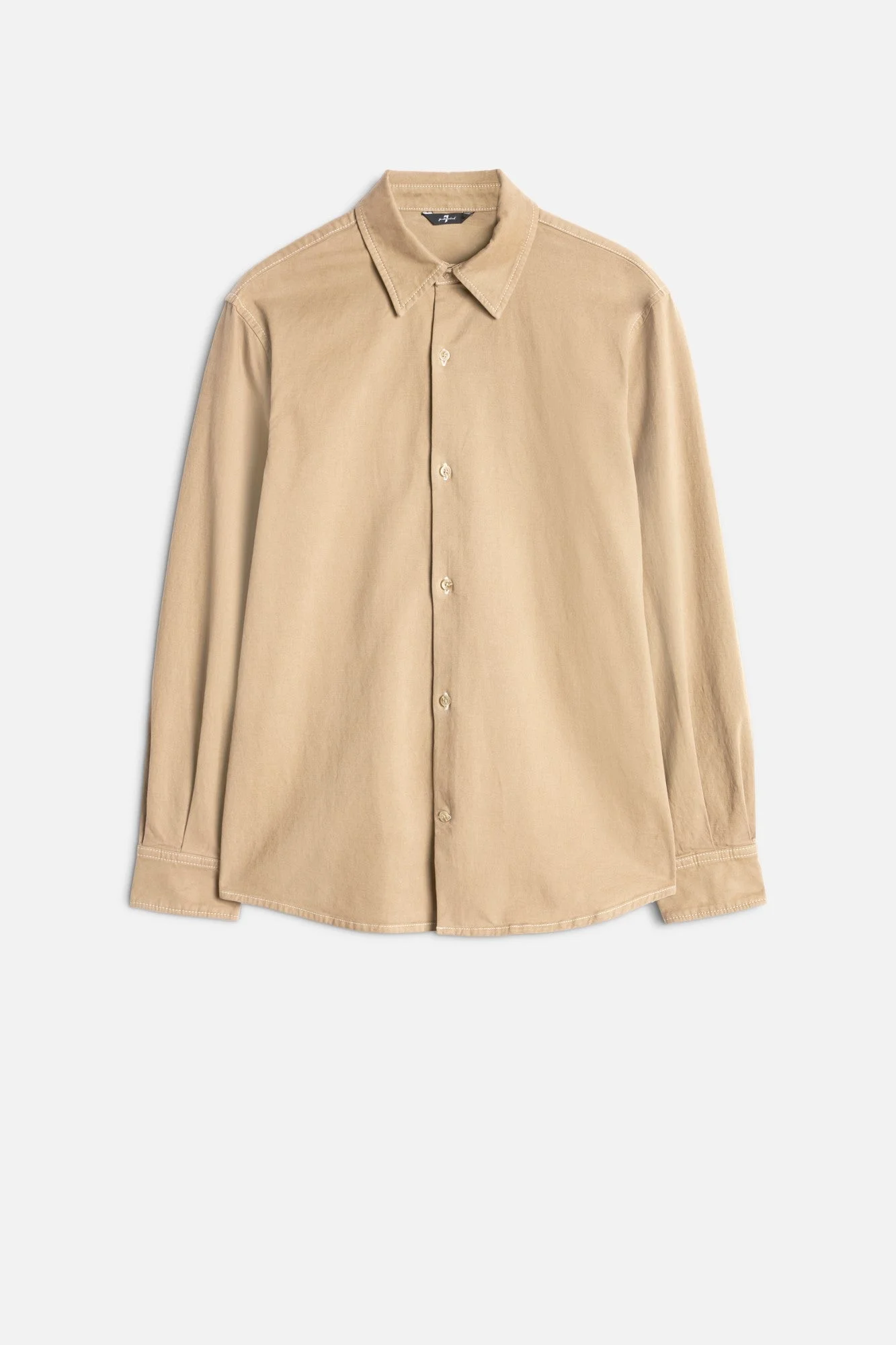 Comfort Twill Button Up Shirt In Silver Mink - 1
