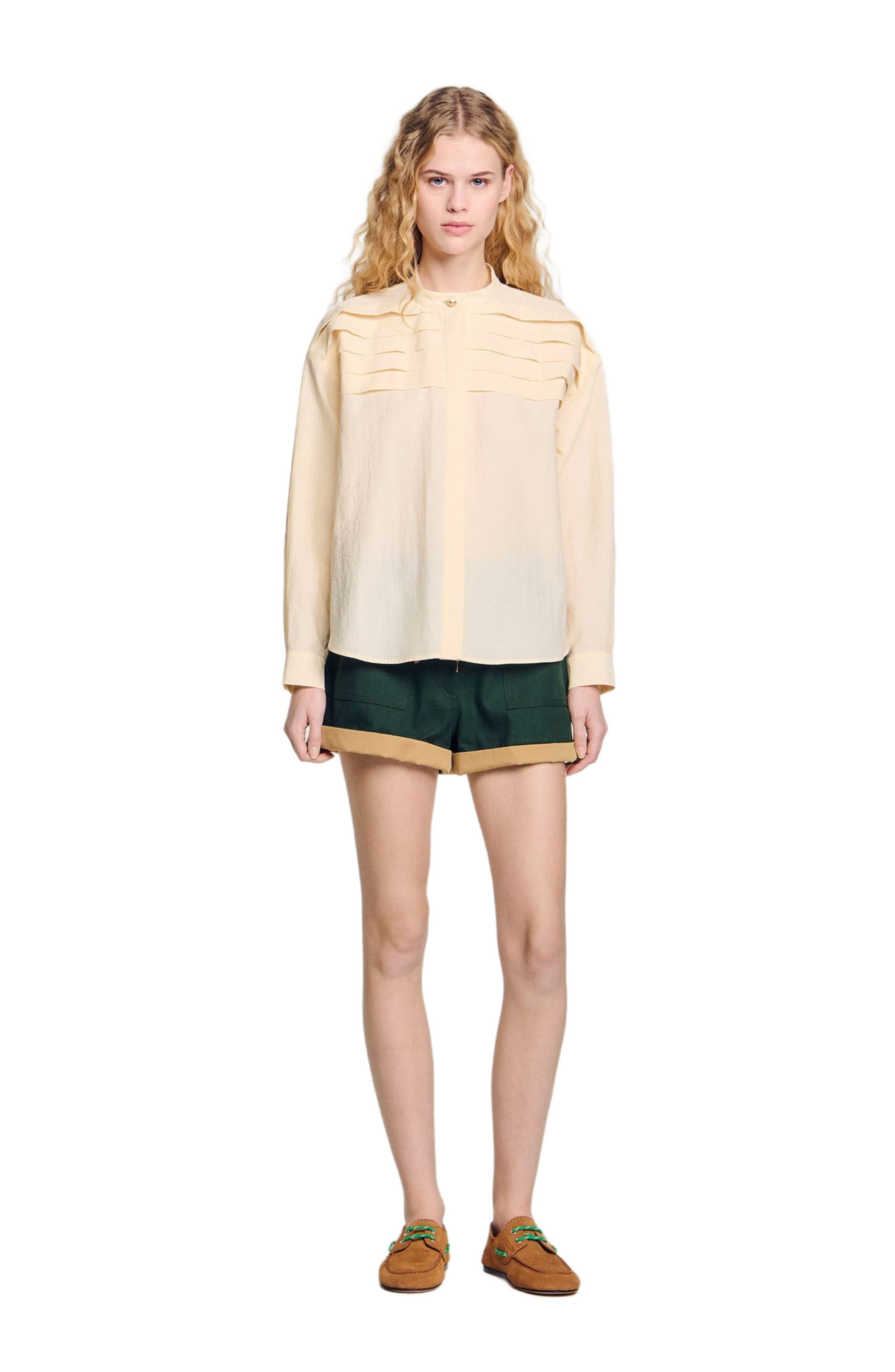 SANDRO Jewellery detail shirt in Ecru at Nordstrom - 1