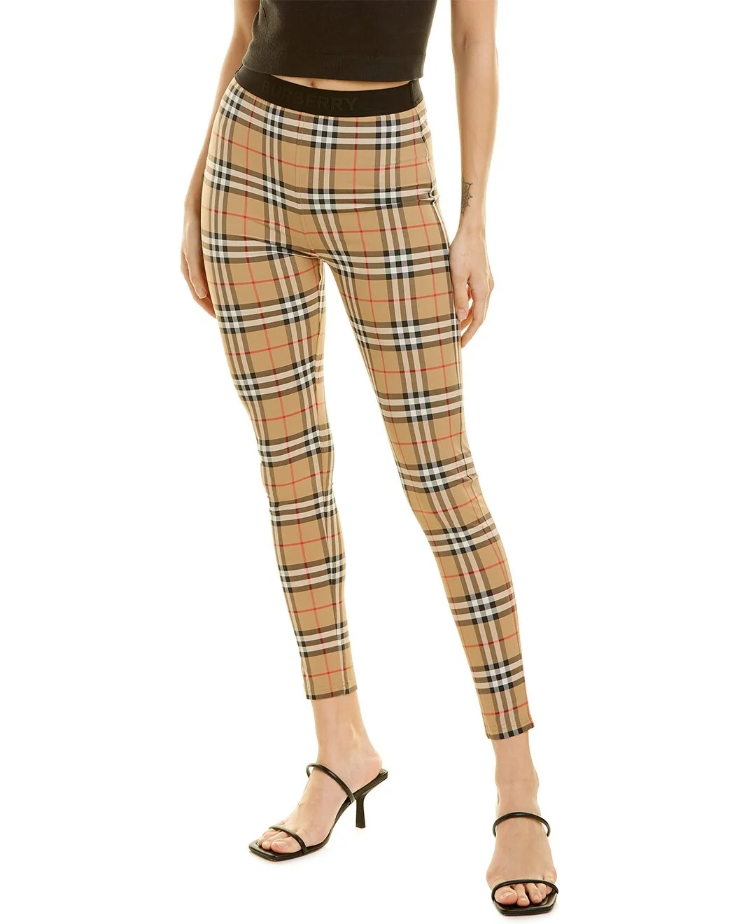 Burberry Logo Detail Vintage Check Jersey Leggings - 1