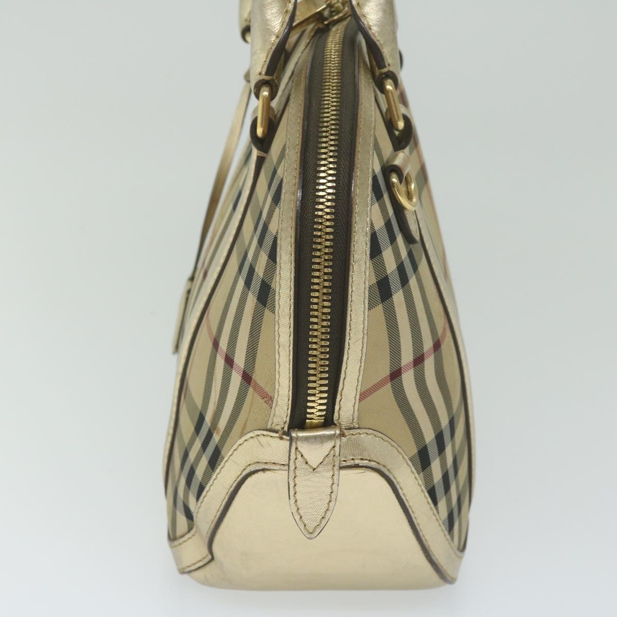 Burberry Nova Check Hand Bag Nylon Canvas Beige - 3