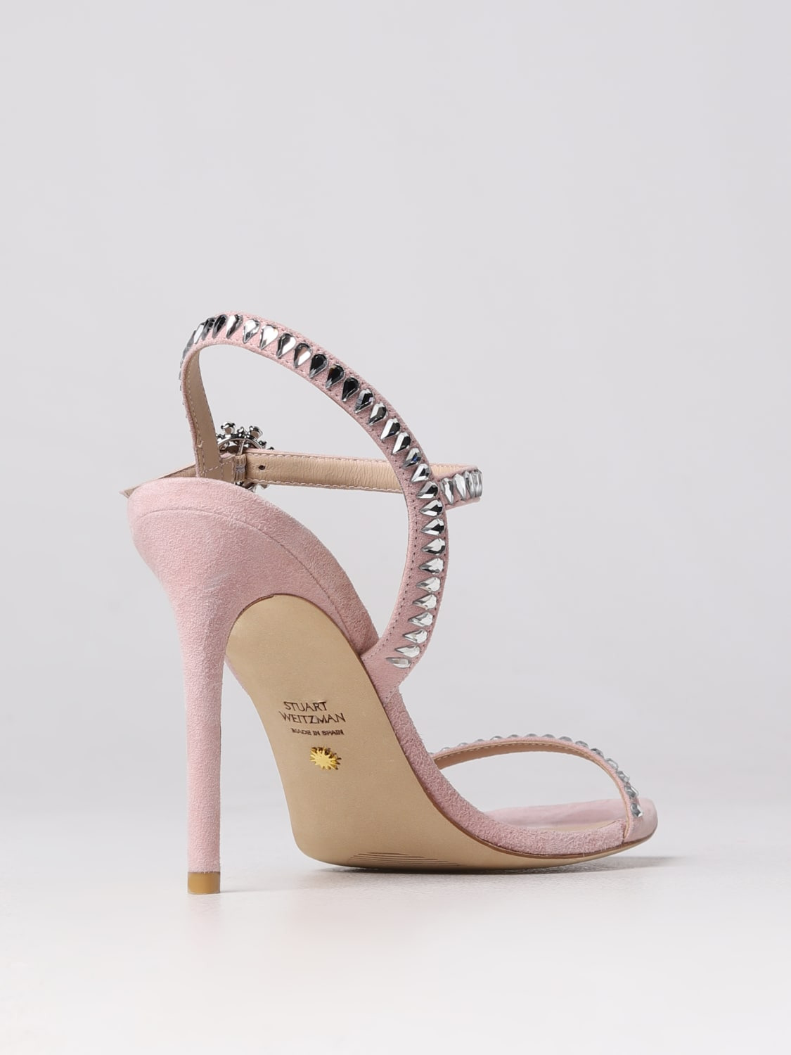 Ballet Stuart Weitzman sandal in suede with teardrop rhinestones - 3