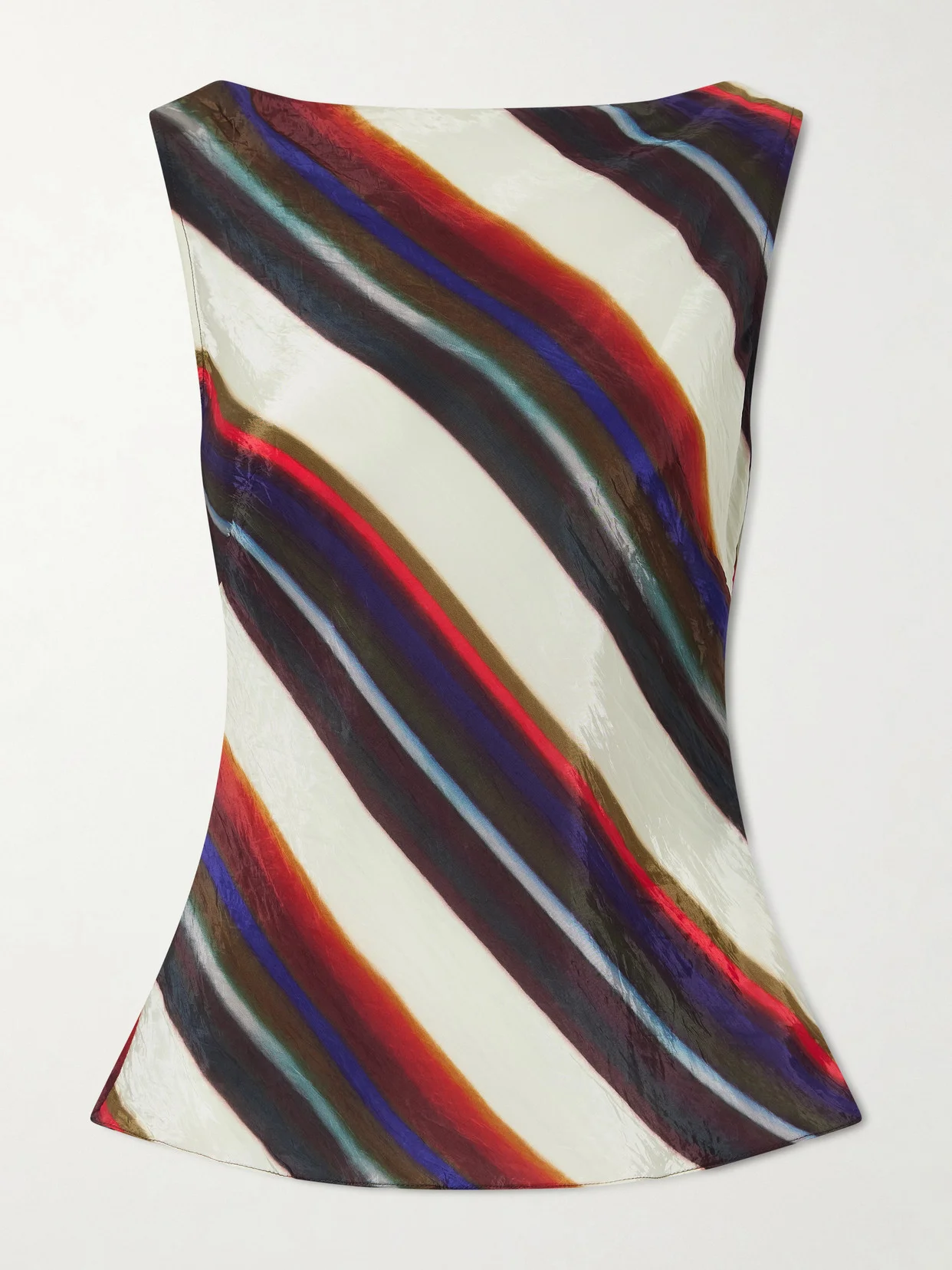 Morris Striped Crinkled-satin Top - 1