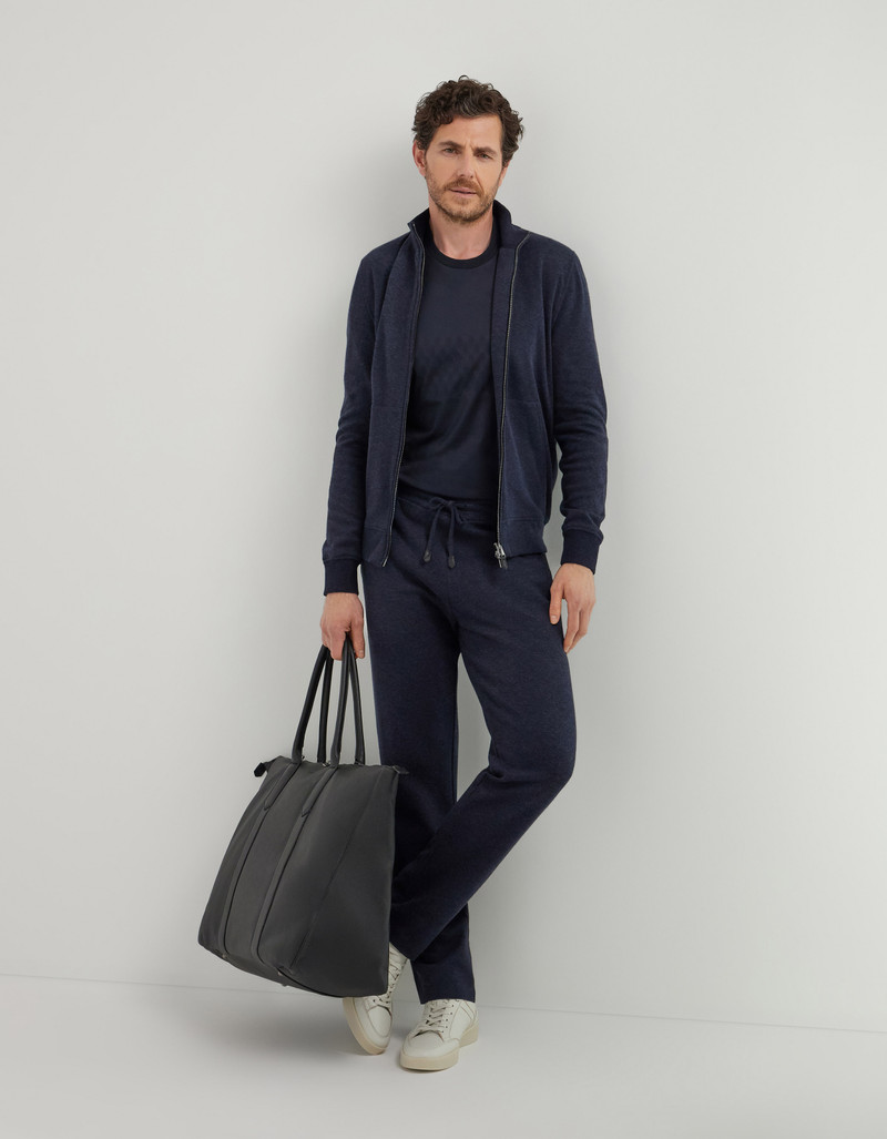Canali DOUBLE-FACED SOFT COTTON NAVY BLUE PANTS outlook