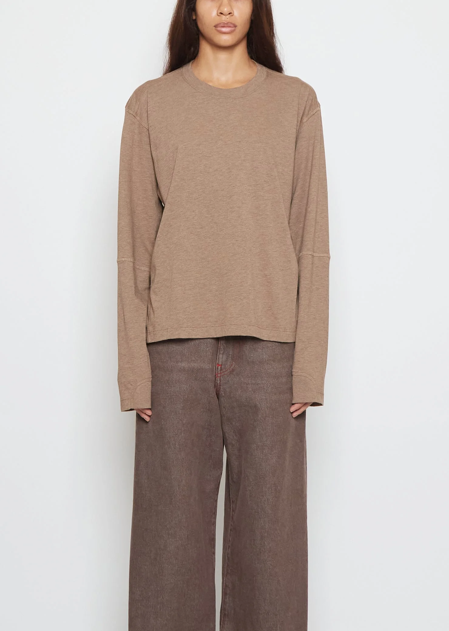 Coverstitch Long-Sleeve Cotton Tee - 1