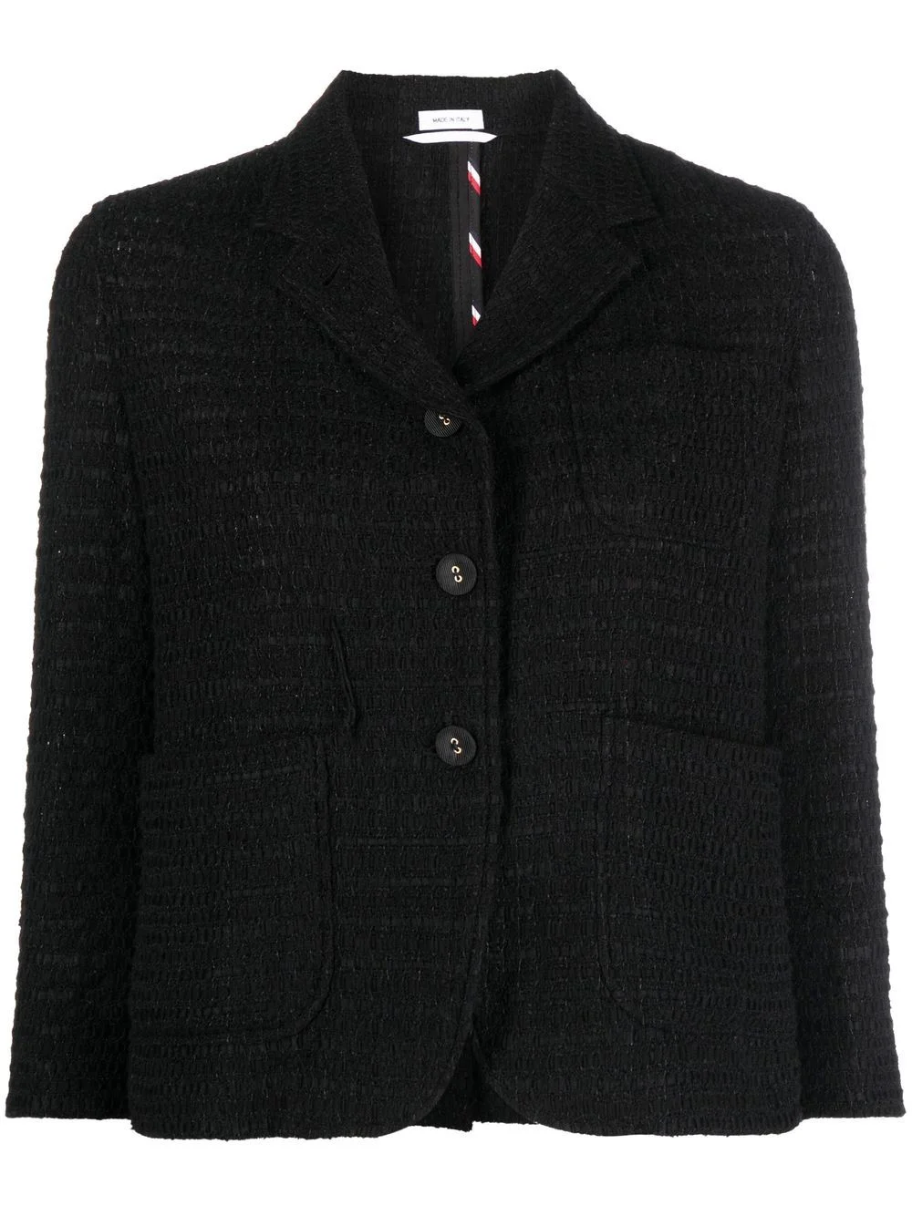cropped sack sport tweed jacket - 1
