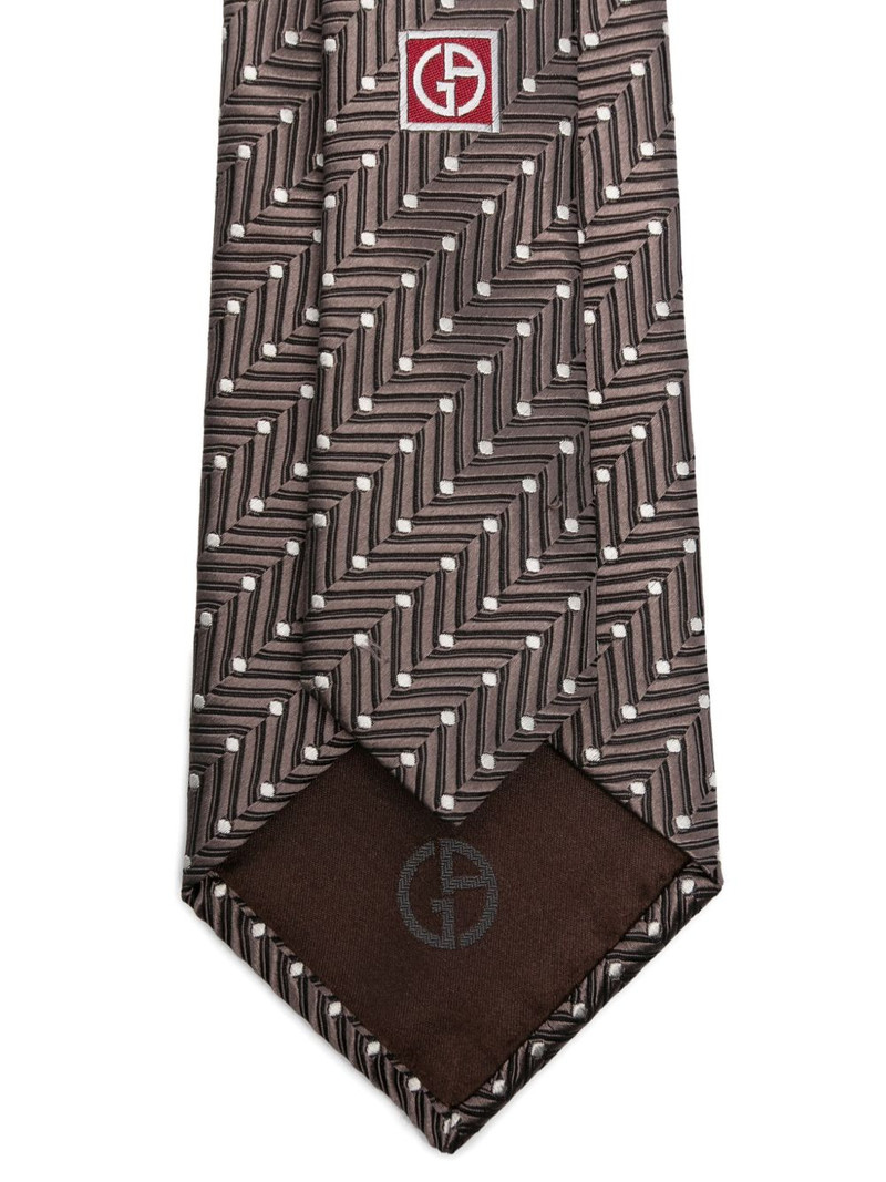 GIORGIO ARMANI herringbone-pattern silk tie outlook