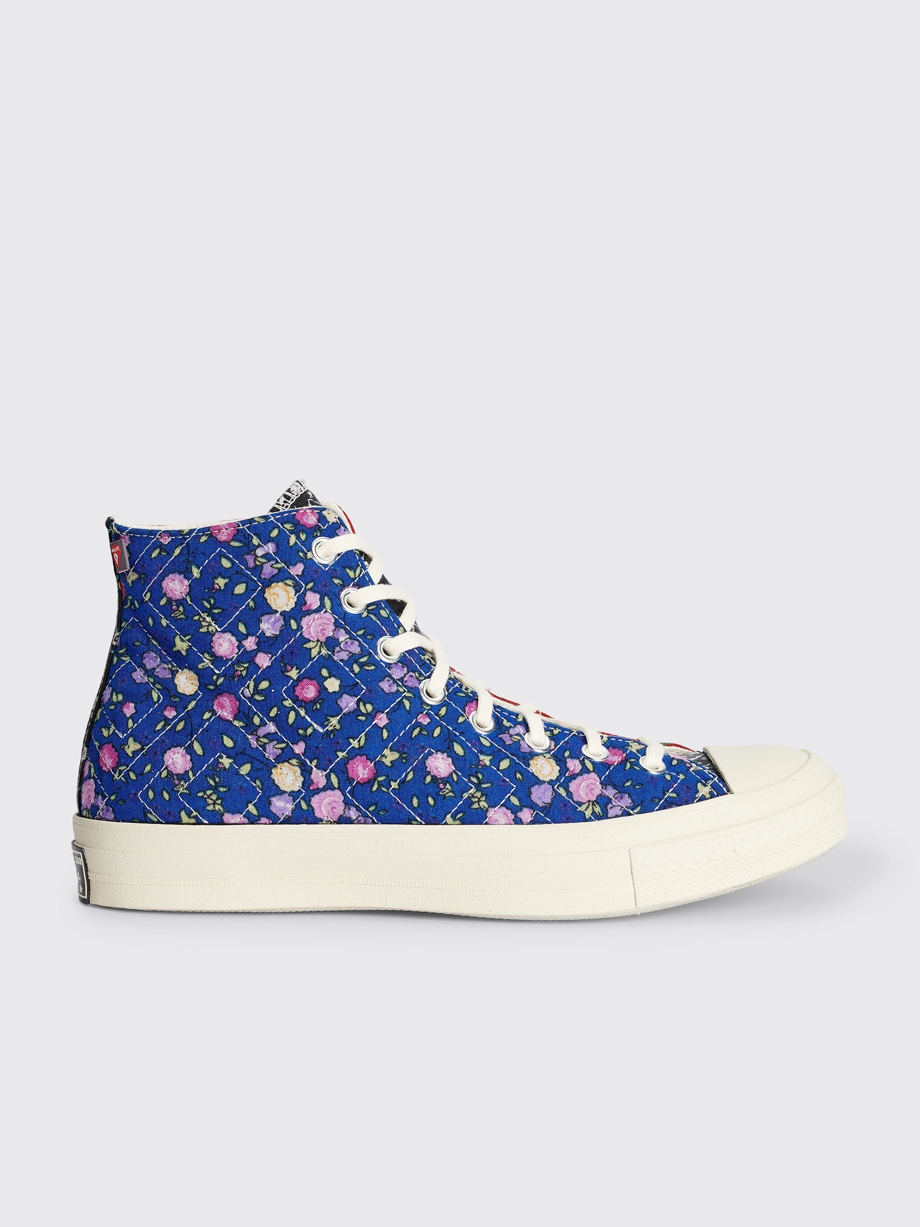Converse CONVERSE X BEYOND RETRO UPCYCLED FLORAL CHUCK 70 HI BLACK RED BLUE REVERSIBLE