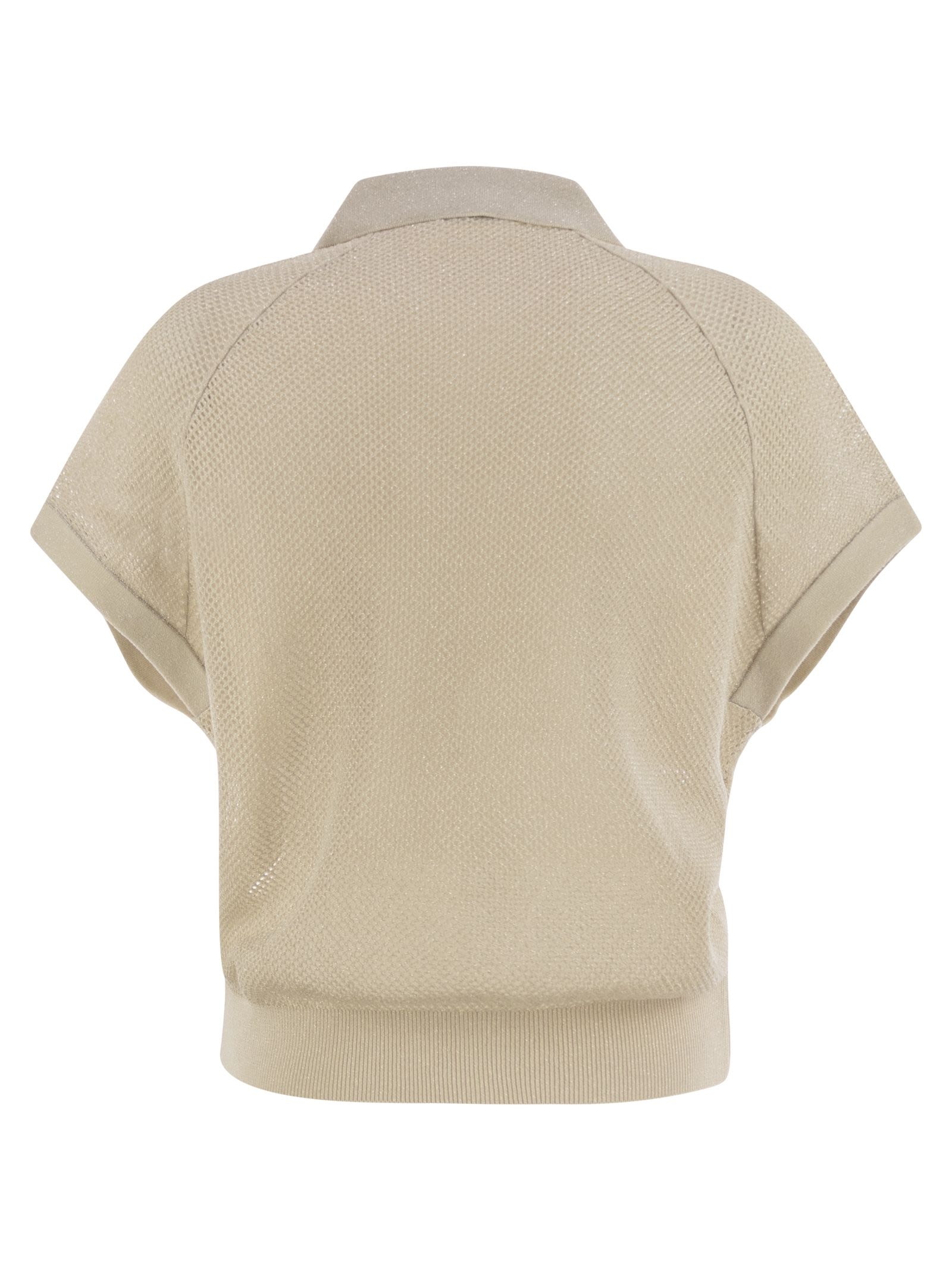 Peserico - Peserico Women Tricot Polo Shirt In Pure Cotton Crepe Yarn - 2