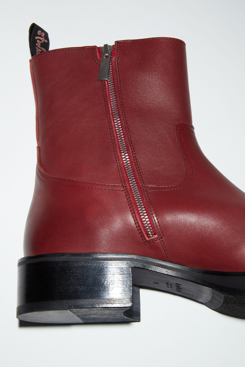Low leather boots - Burgundy 6