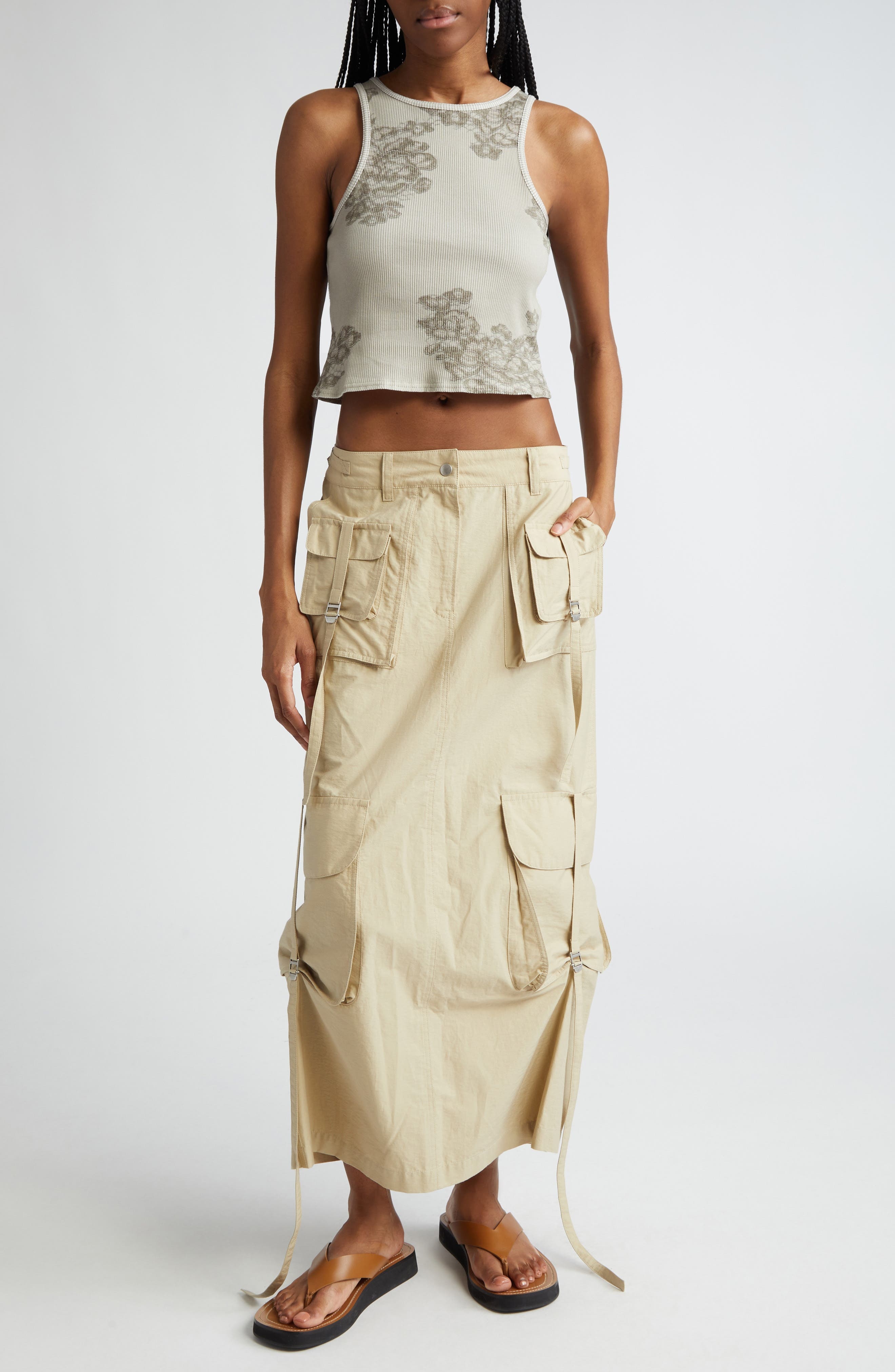 Ilanta Cotton Blend Cargo Skirt - 2