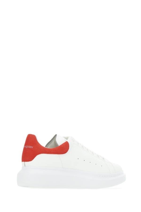 White leather sneakers with red suede heel - 3