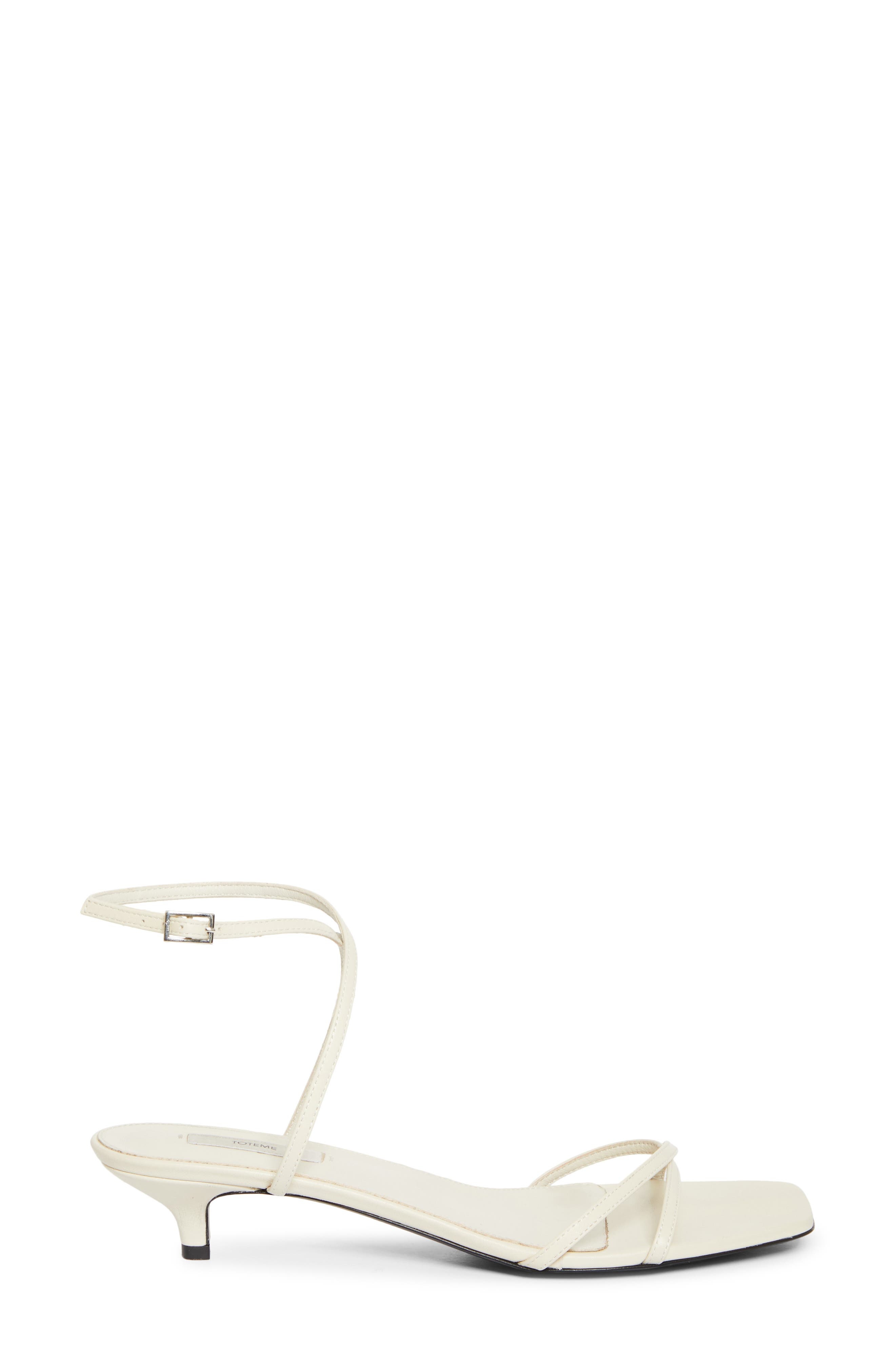 TOTEME Crossover Kitten Heel Sandal in Off-White at Nordstrom - 3