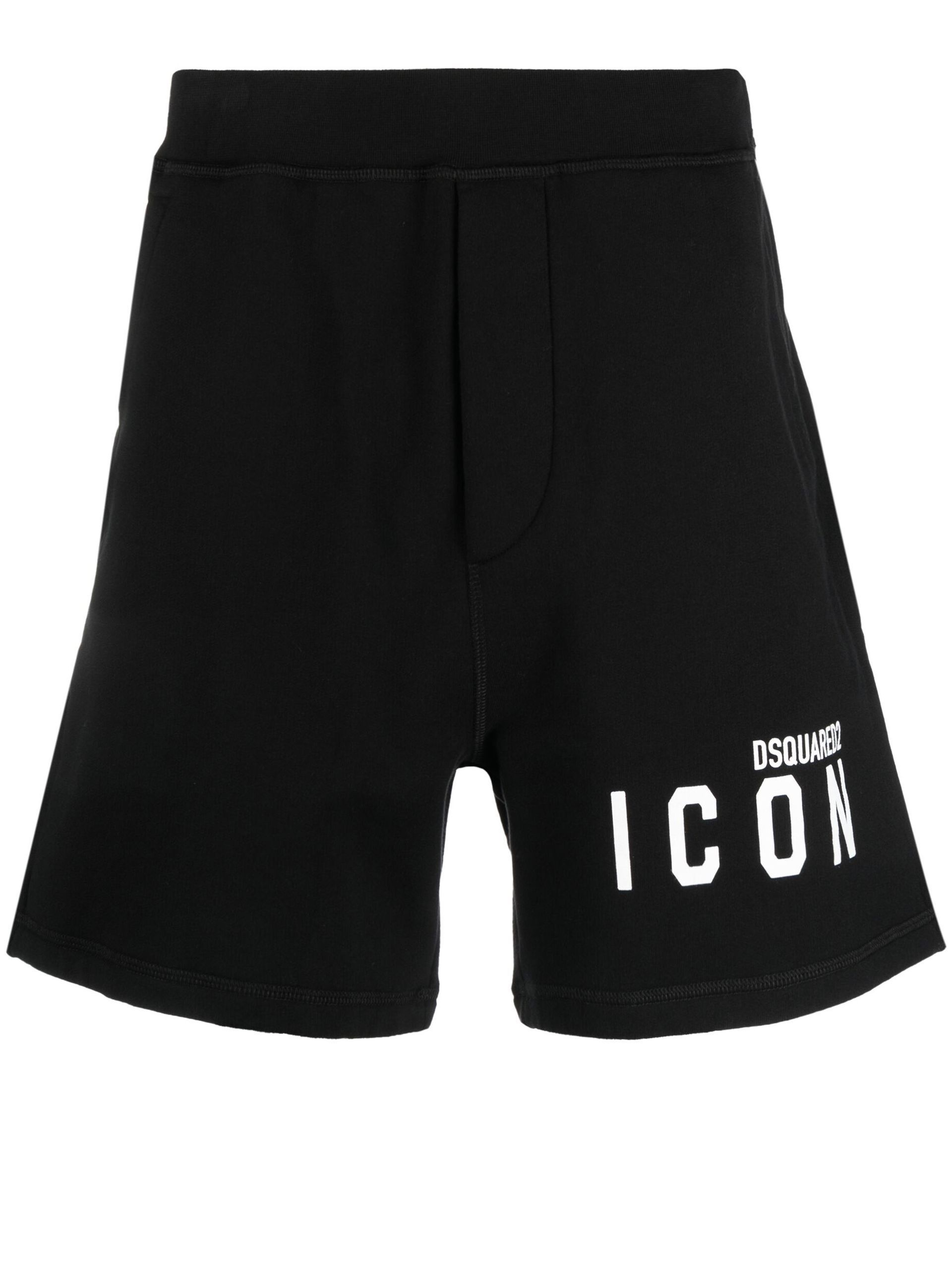 Black logo print track shorts - 1