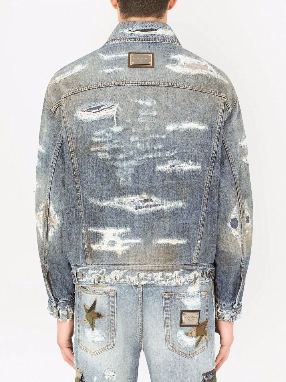 distressed denim jacket - 4