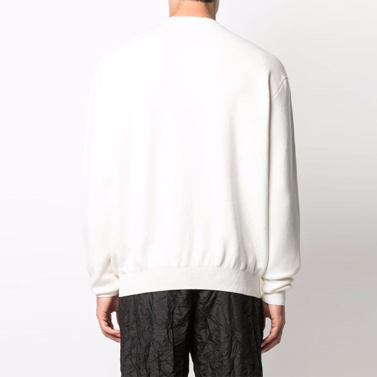 HERON PRESTON CTNMB Logo Knitted Jumper Sweatshirt 'White Black' HMHE006F21KNI0030401 - 3