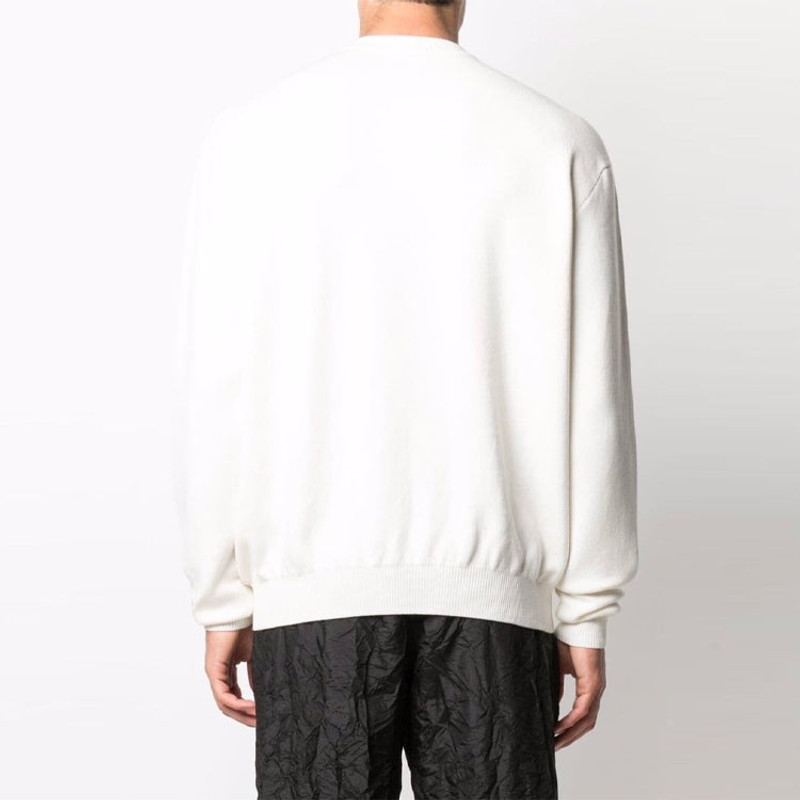 HERON PRESTON CTNMB Logo Knitted Jumper Sweatshirt 'White Black' HMHE006F21KNI0030401 3
