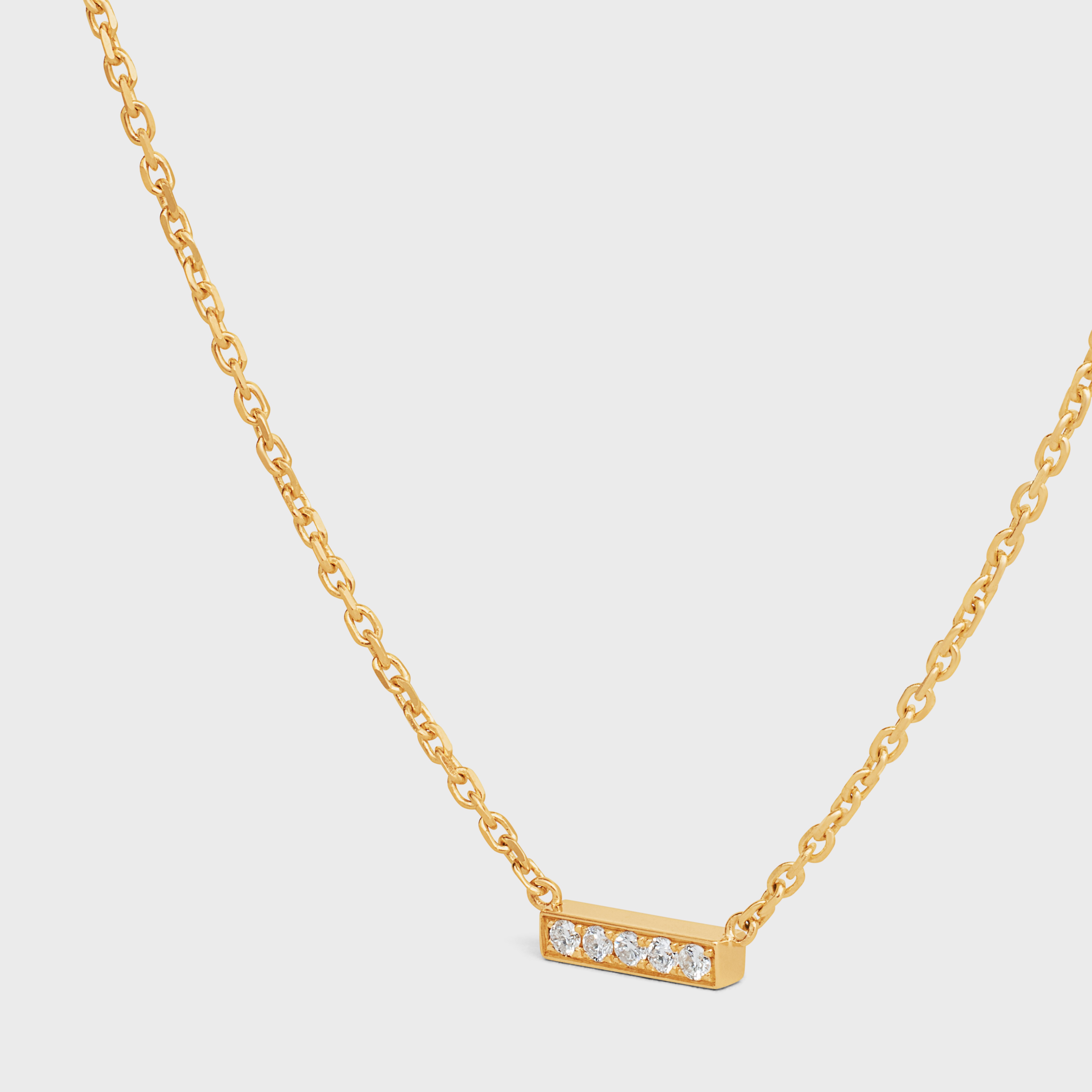 Celine Line Necklace in Yellow Gold and Diamonds - 2