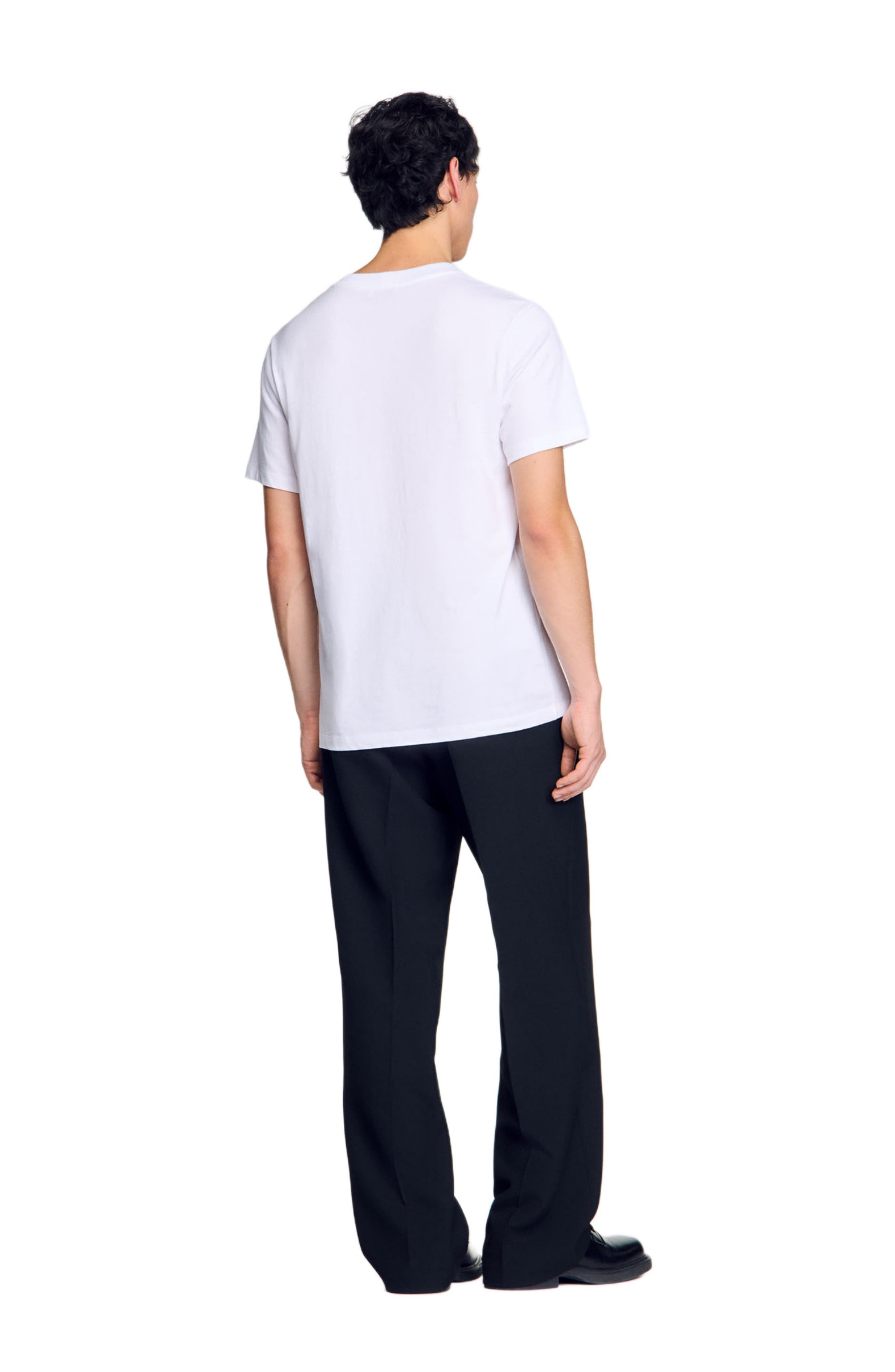 SANDRO T-shirt with snake detail in Optic White at Nordstrom - 3