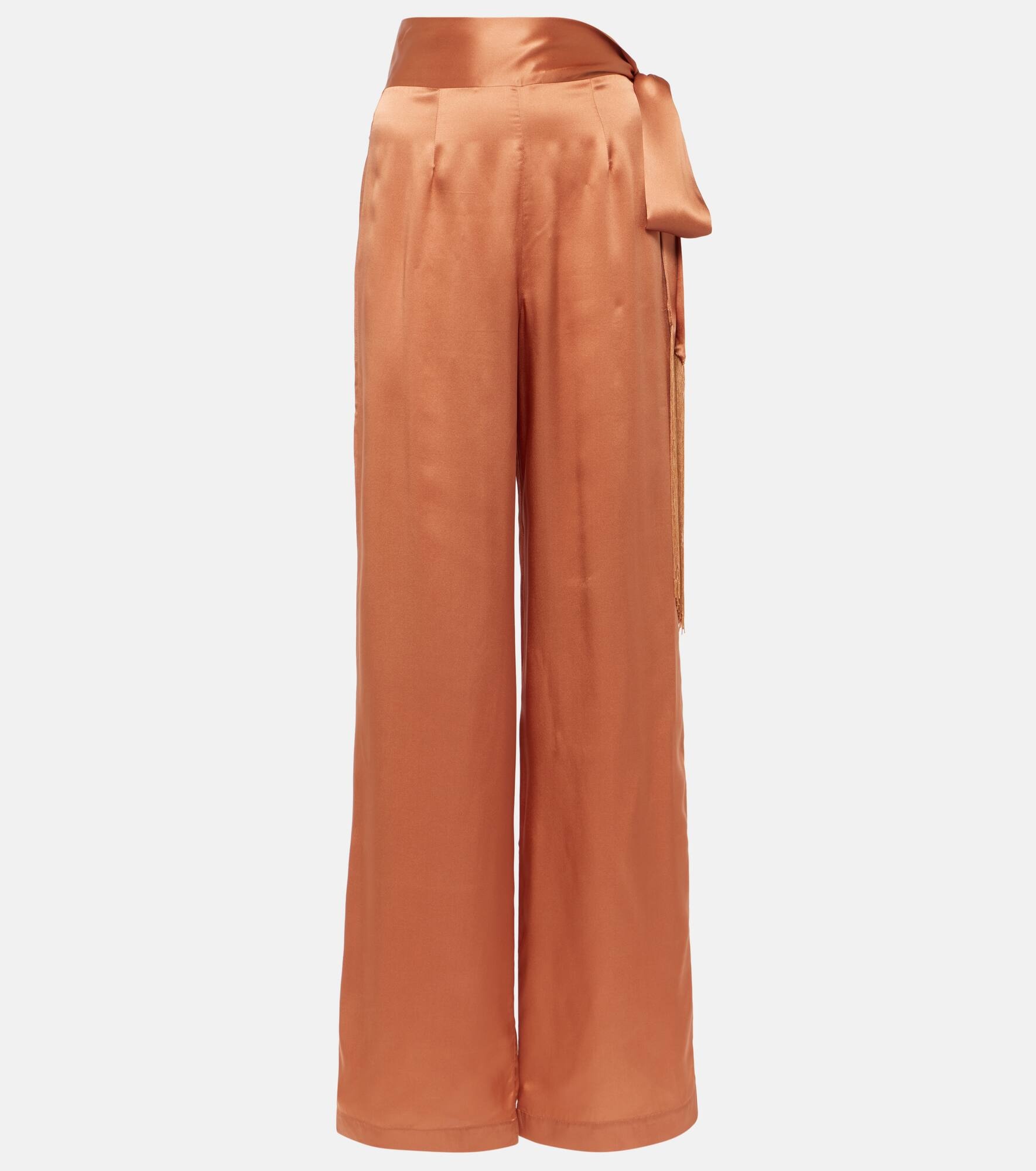 Verdi silk satin wide-leg pants - 1