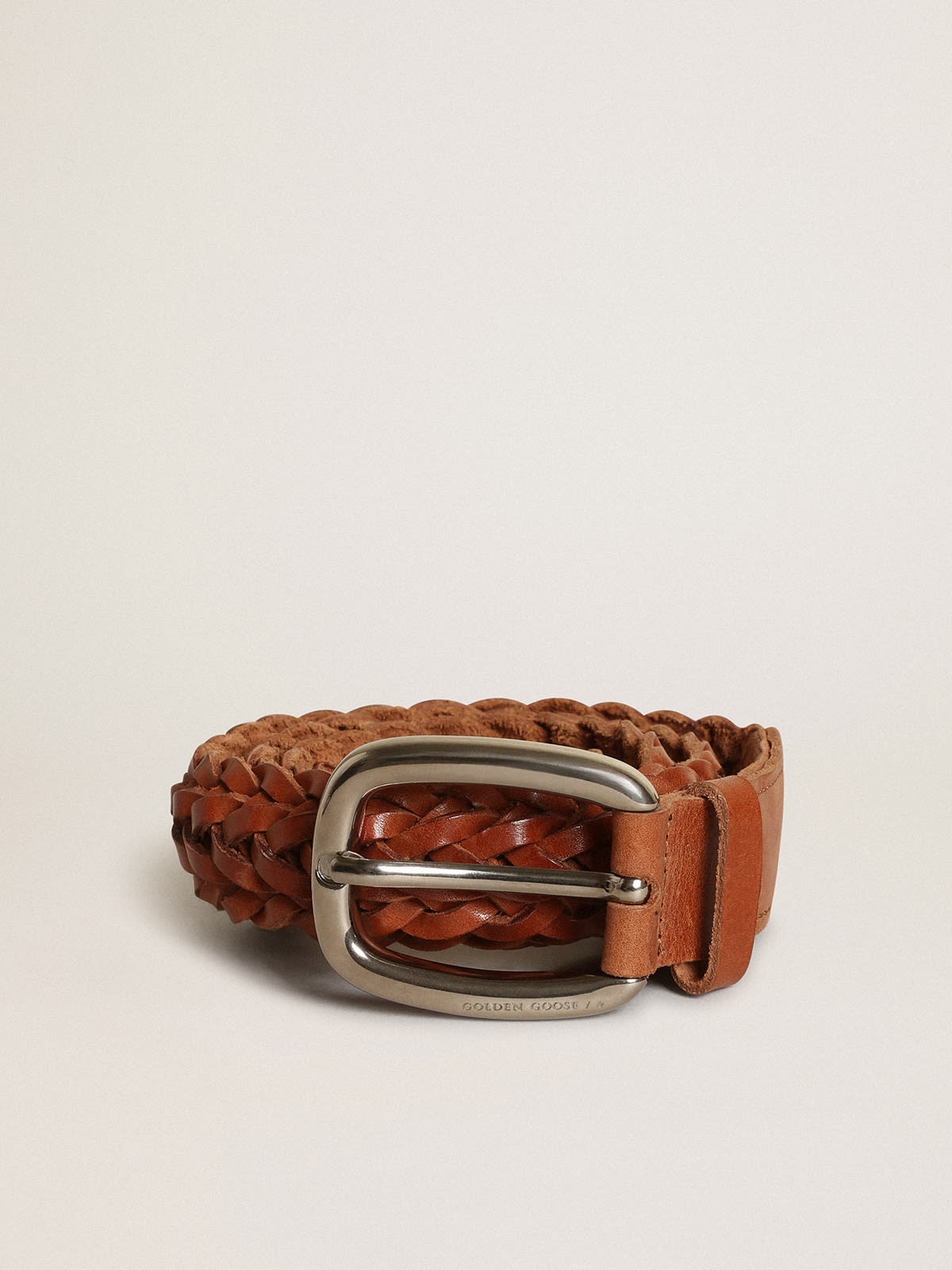 Houston belt in brown braided leather - 1