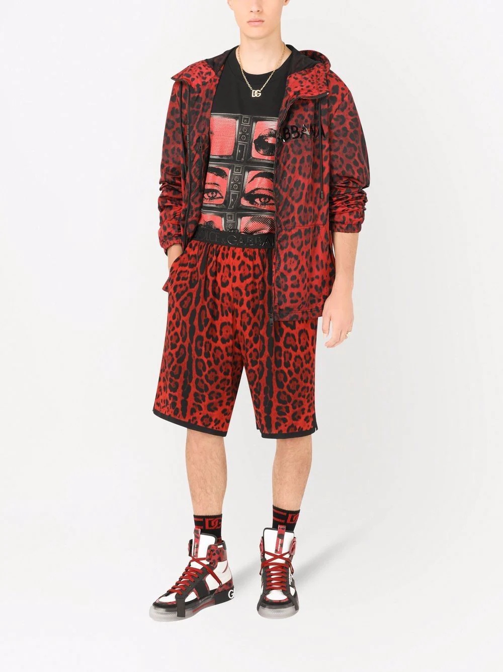 leopard-print hooded jacket - 2