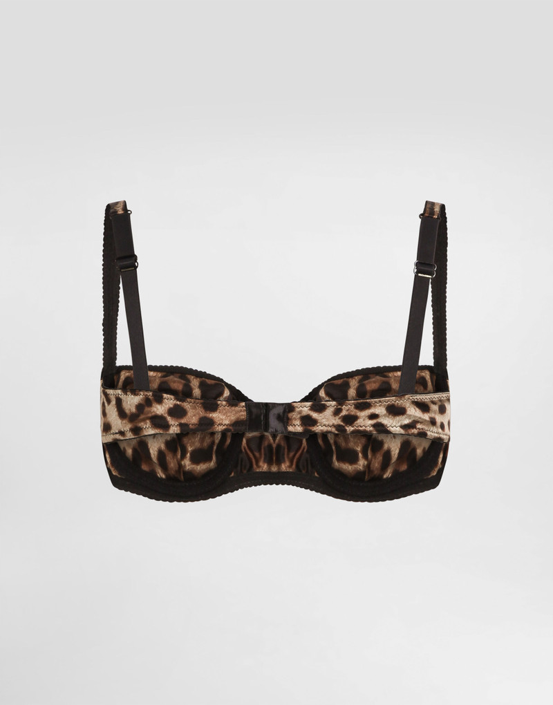 Dolce & Gabbana Leopard-print padded triangle bikini top outlook