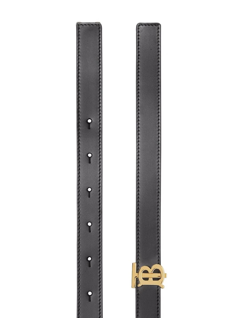 Monogram-buckle reversible leather belt - 2