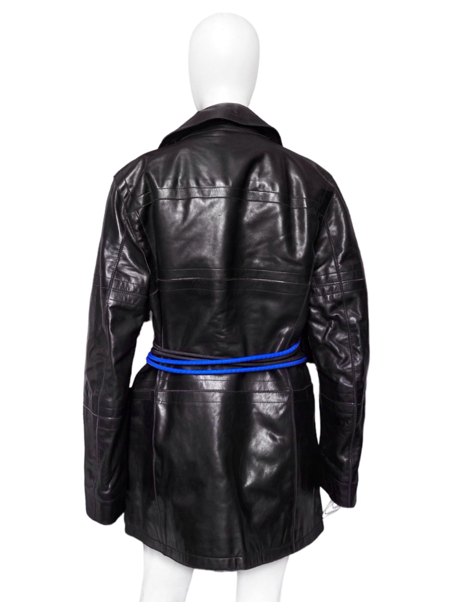 zOthers - Dirk Bikkembergs Fall 1996  Bungee Cord Cock Ring Bondage Lambskin Leather Coat Jacket 46 - 4