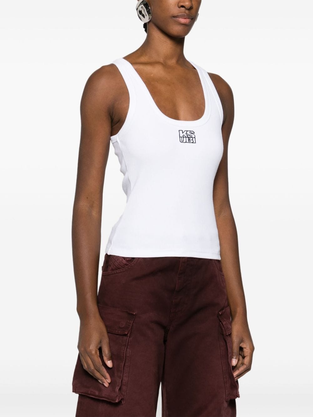 Stacked Origin ribbed tank top - 3