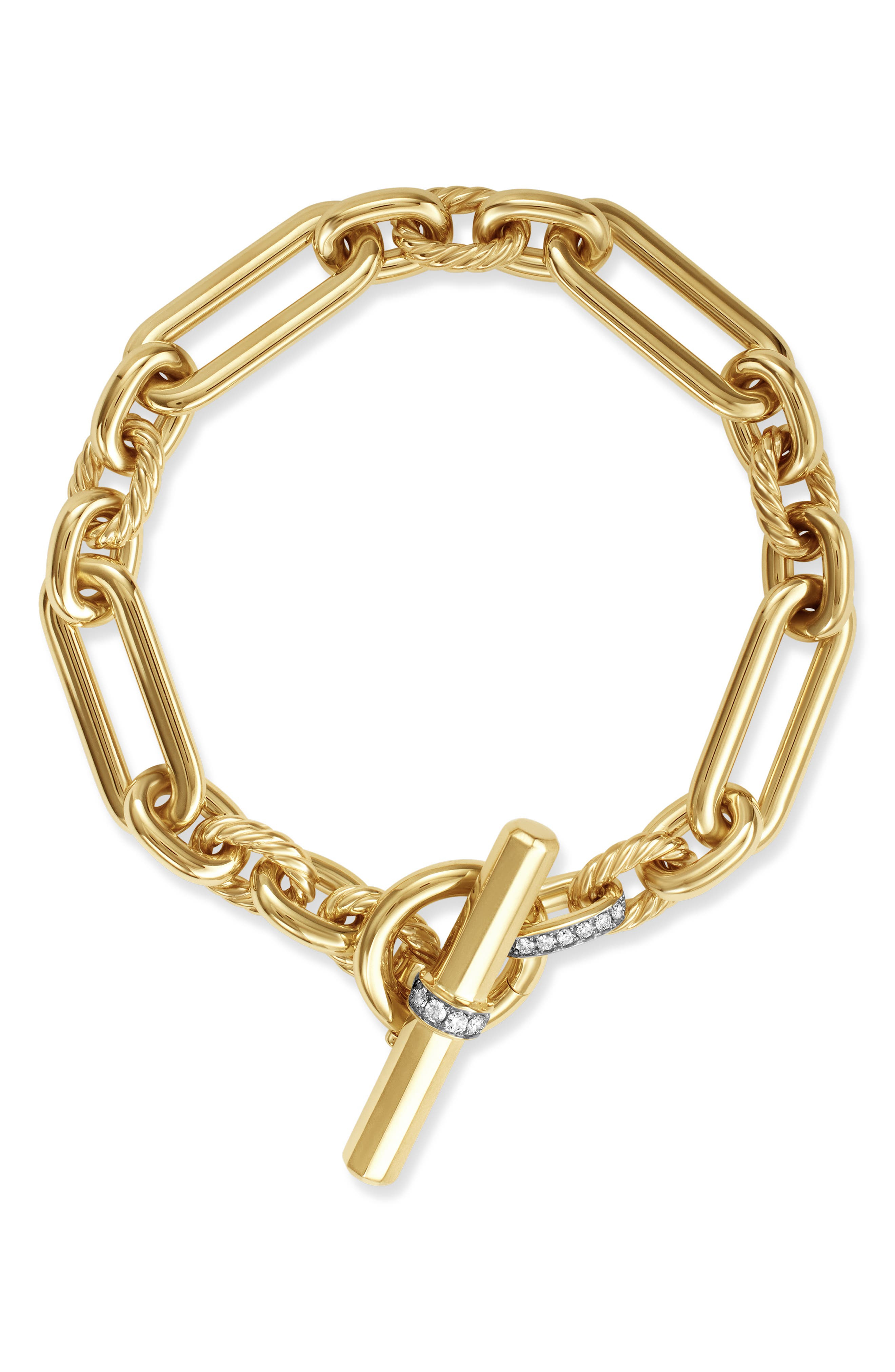 David Yurman Lexington Chain 18K Gold Bracelet in Diamond/Yellow Gold at Nordstrom - 7