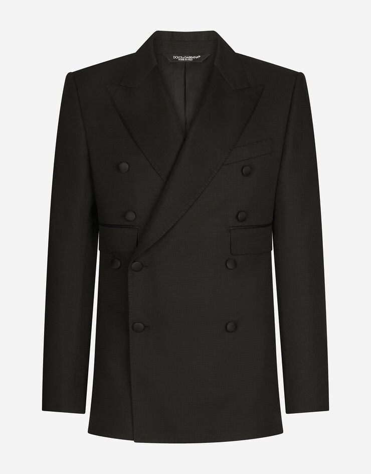 Double-breasted micro-patterned Sicilia-fit tuxedo jacket - 1