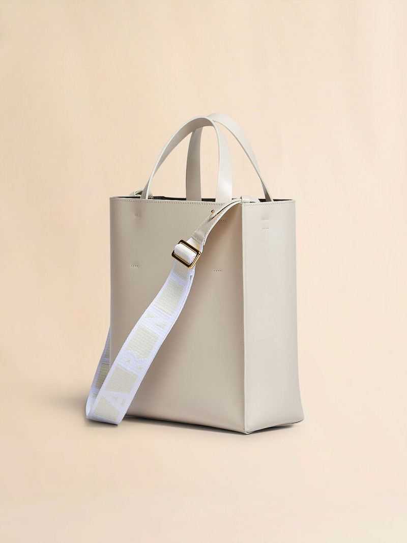 Marni MUSEO SMALL BAG IN CREAM LEATHER outlook