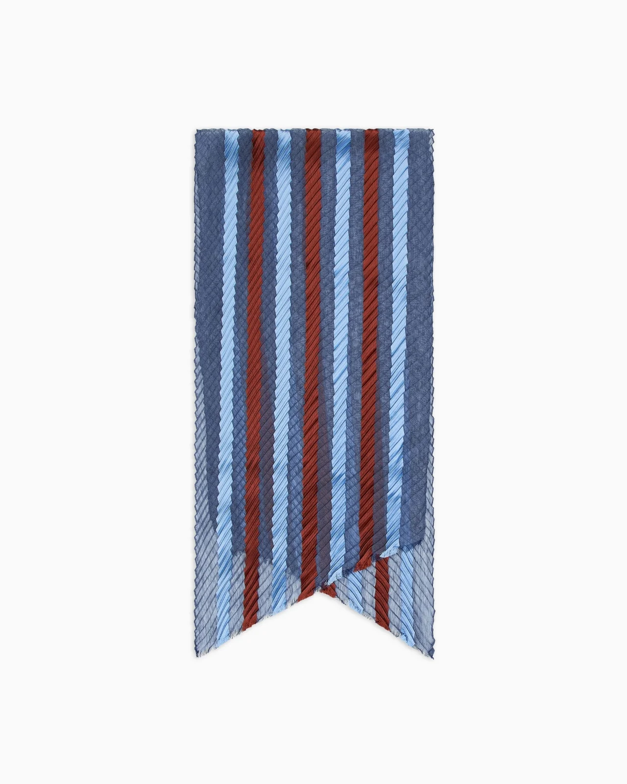 PLEATED STRIPED SILK STOLE - 1